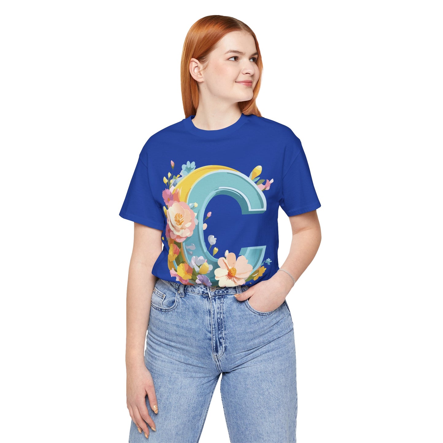 Natural Cotton Tee Shirt - Letters Collection - C Printify