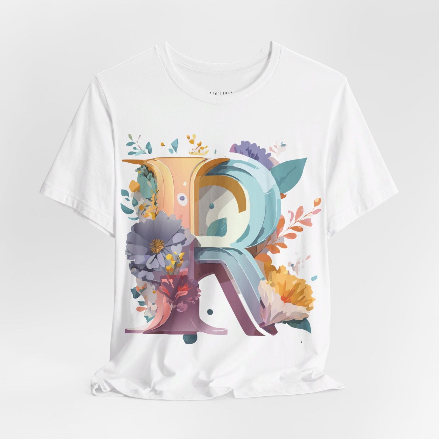 Natural Cotton Tee Shirt - Letters Collection - R Printify