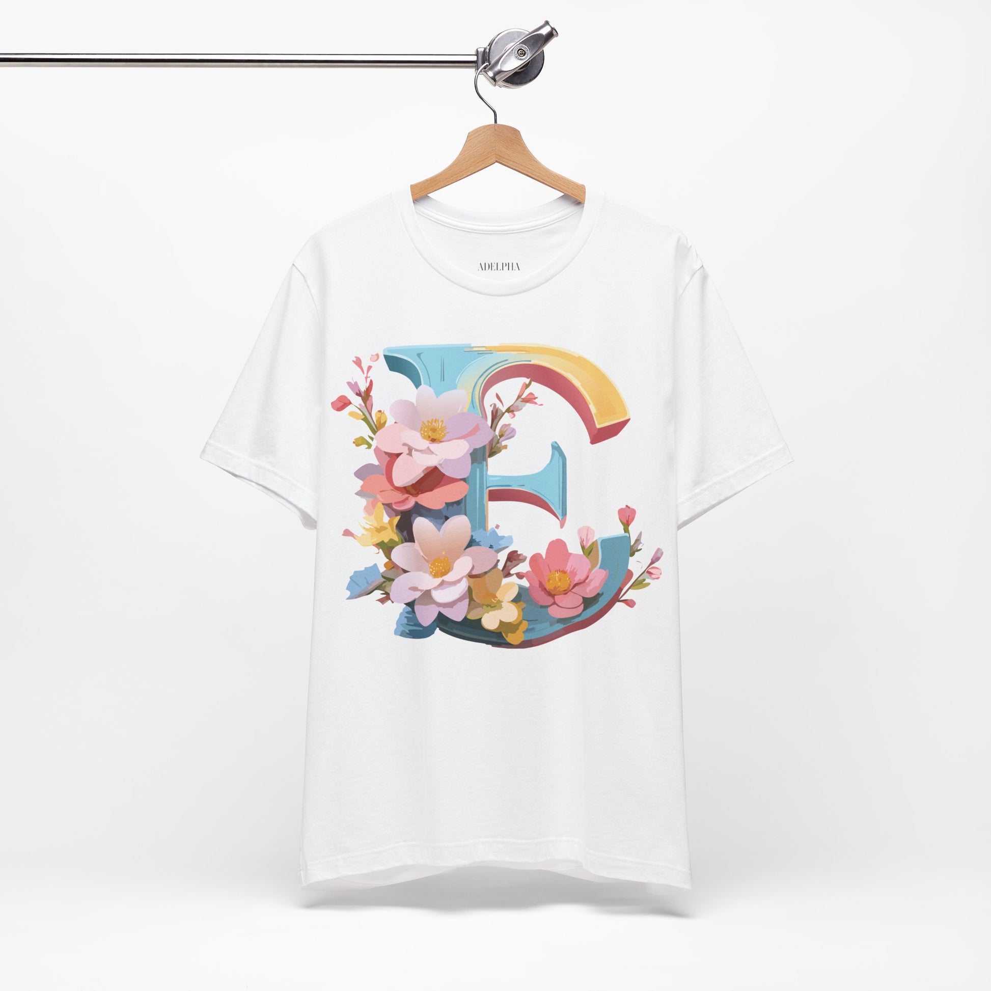 Natural Cotton Tee Shirt - Letters Collection - E Printify