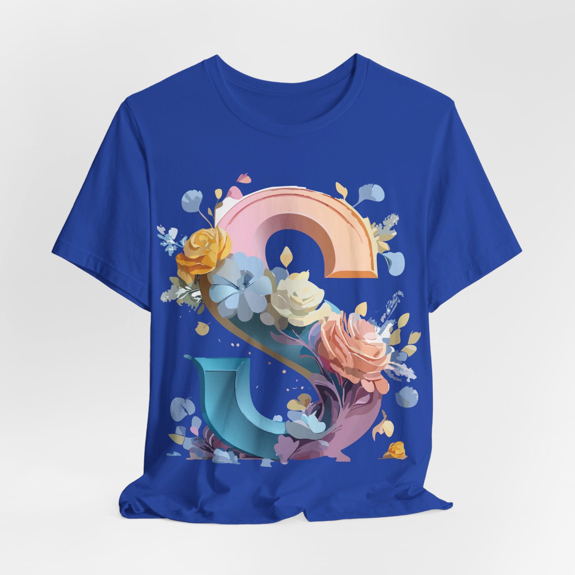 Natural Cotton Tee Shirt - Letters Collection - S Printify