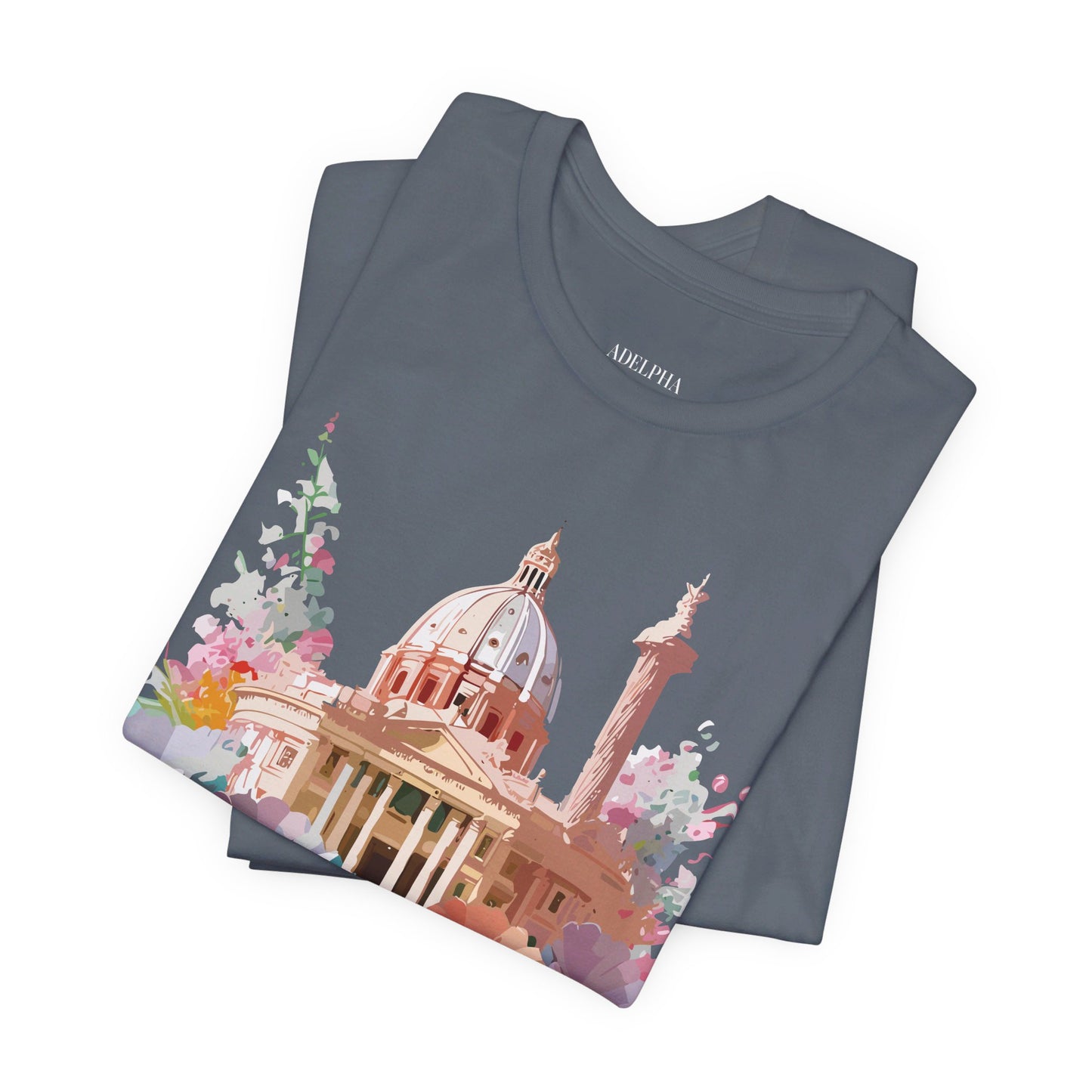 Natural Cotton Tee Shirt - Beautiful Places Collection - Rome Printify