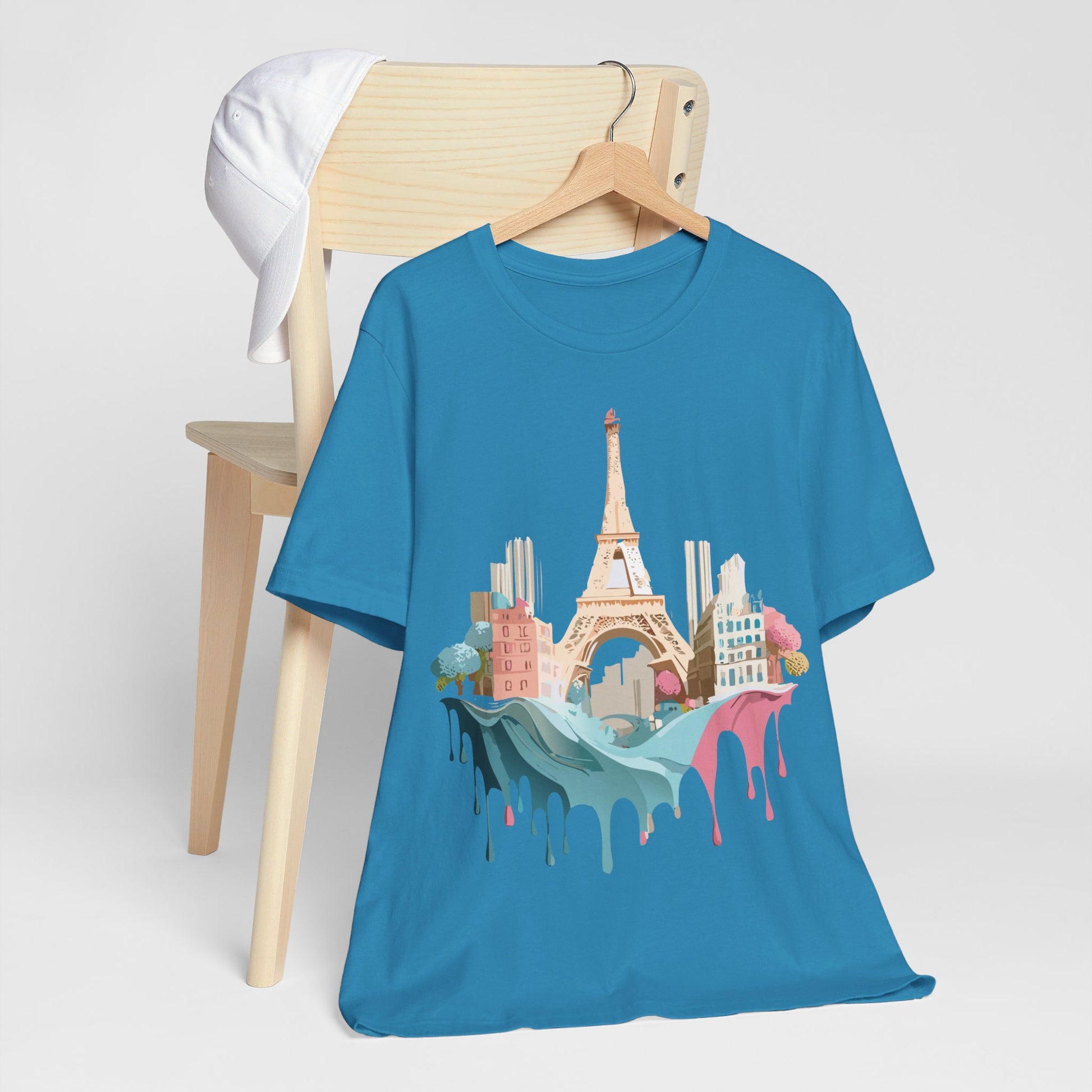 Natural Cotton Tee Shirt - Beautiful Places Collection - Paris Printify