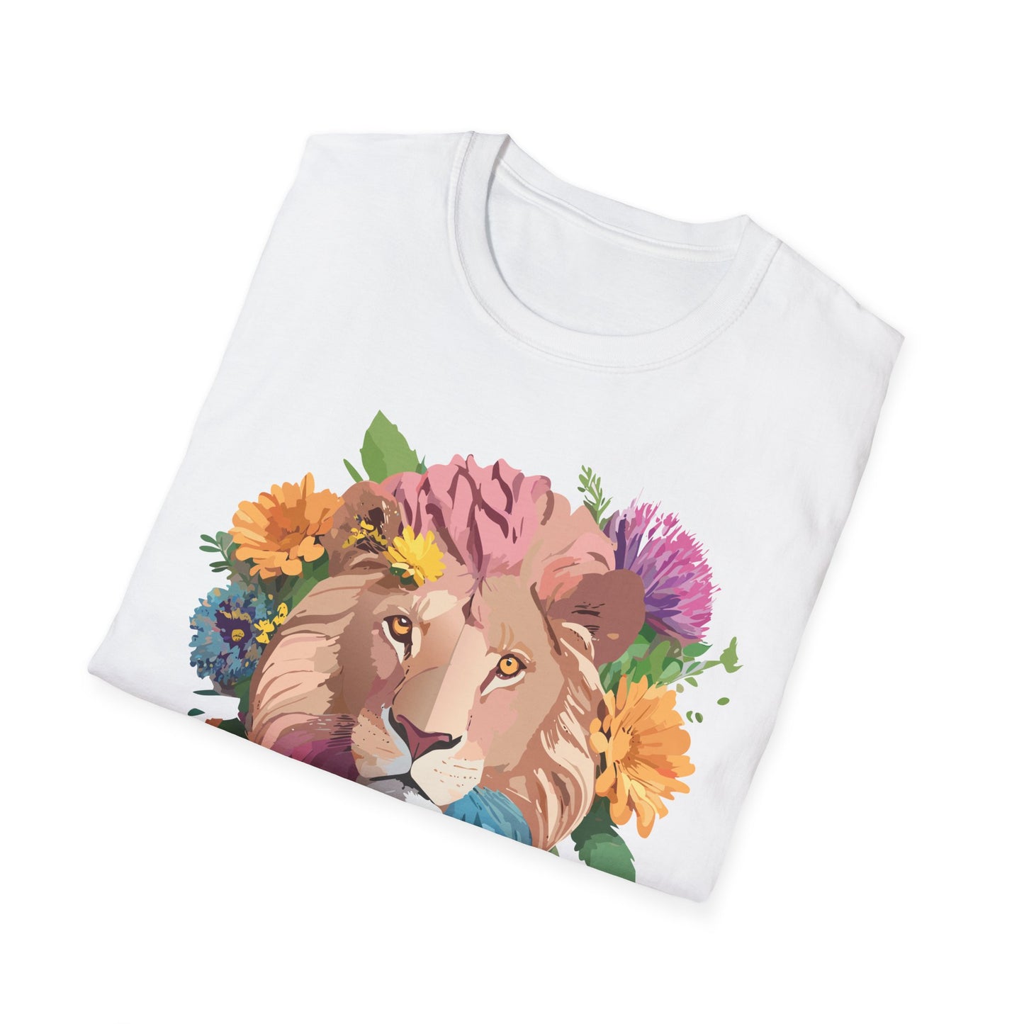Lion Shirt, Shirt with Lion, Floral Lion Tee, Shirt with Animals