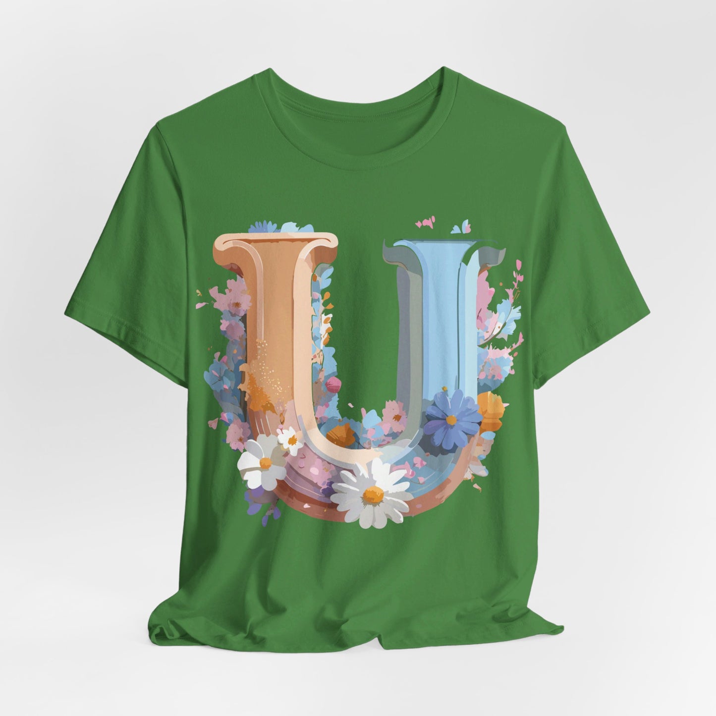 Natural Cotton Tee Shirt - Letters Collection - U Printify