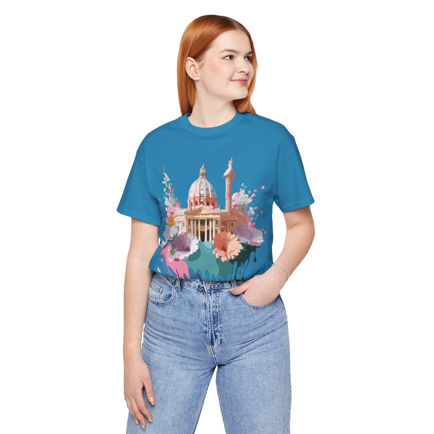 Natural Cotton Tee Shirt - Beautiful Places Collection - Rome Printify