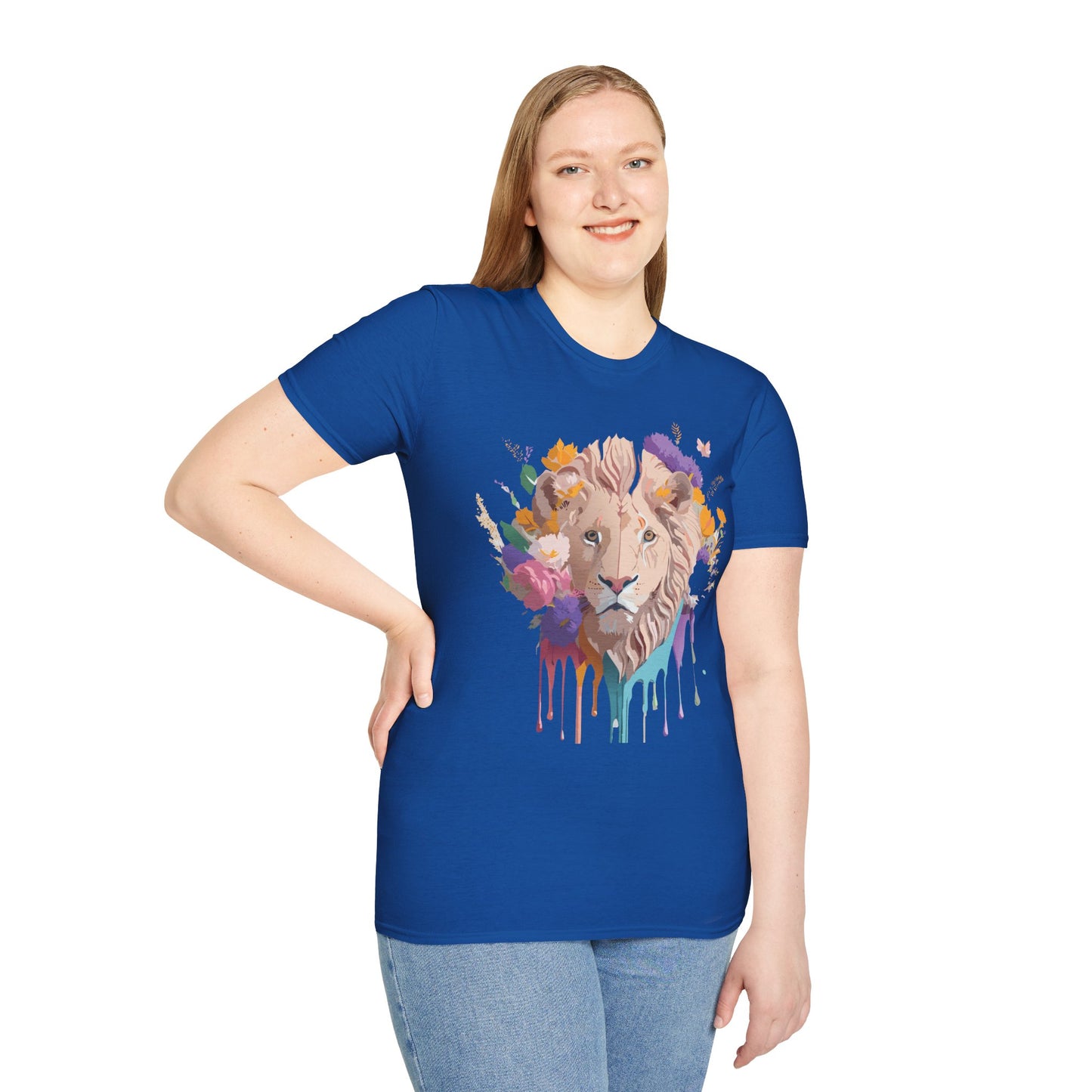 Lion Shirt, Shirt with Lion, Floral Lion Tee, Shirt with Animals