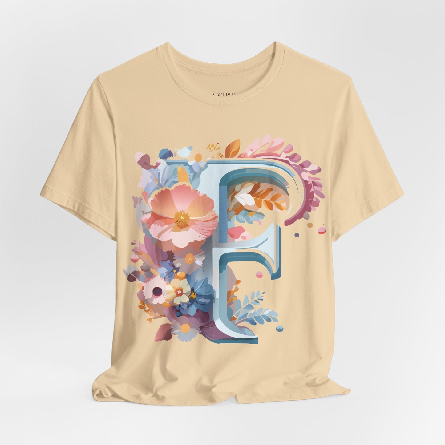 Natural Cotton Tee Shirt - Letters Collection - F Printify