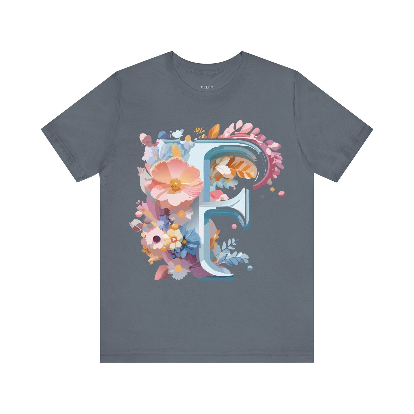 Natural Cotton Tee Shirt - Letters Collection - F Printify