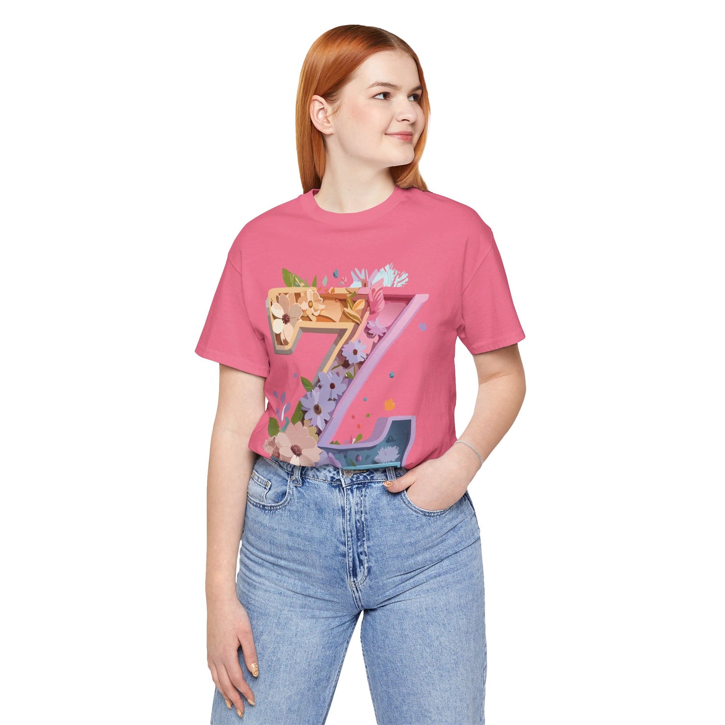 Natural Cotton Tee Shirt - Letters Collection - Z Printify
