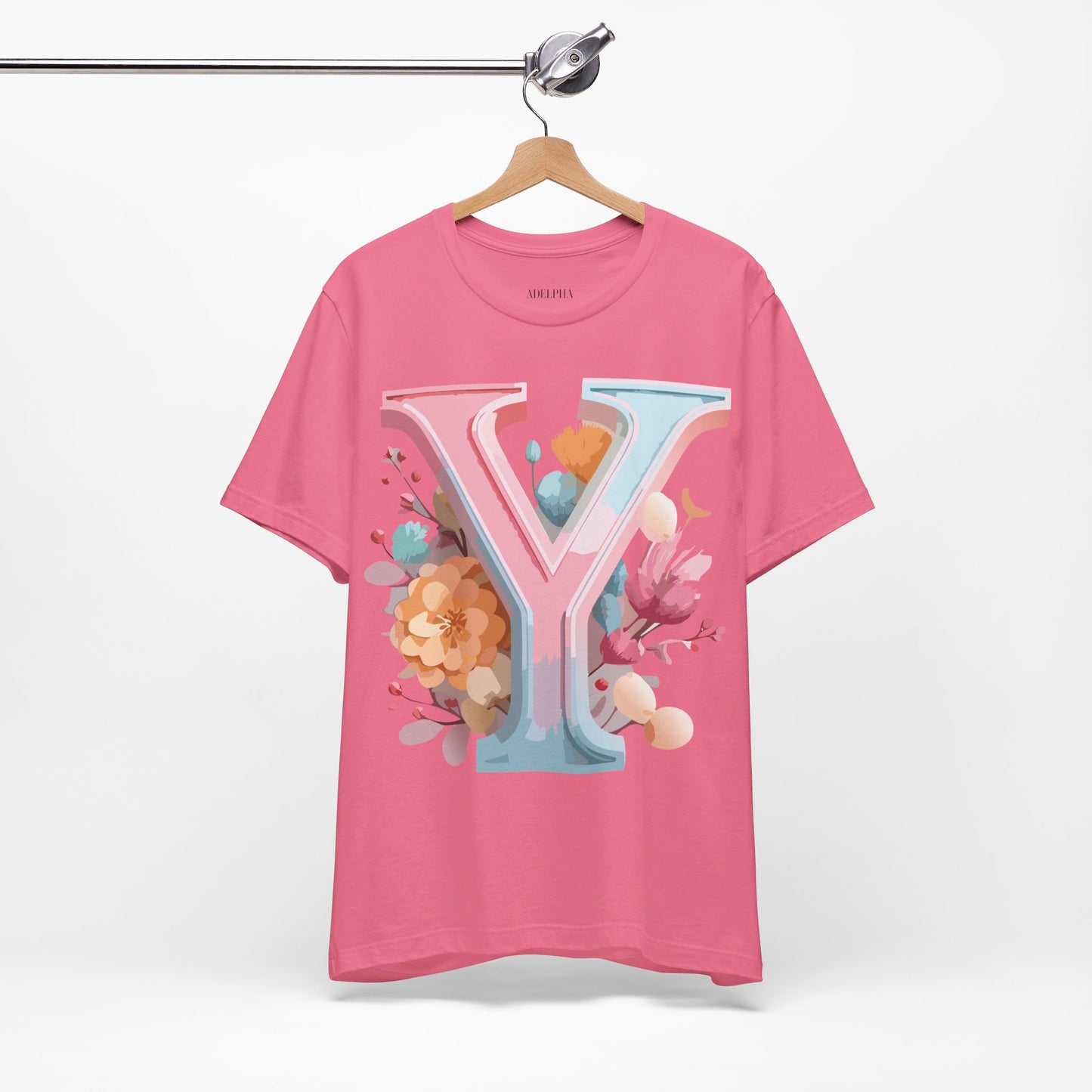 Natural Cotton Tee Shirt - Letters Collection - Y Printify