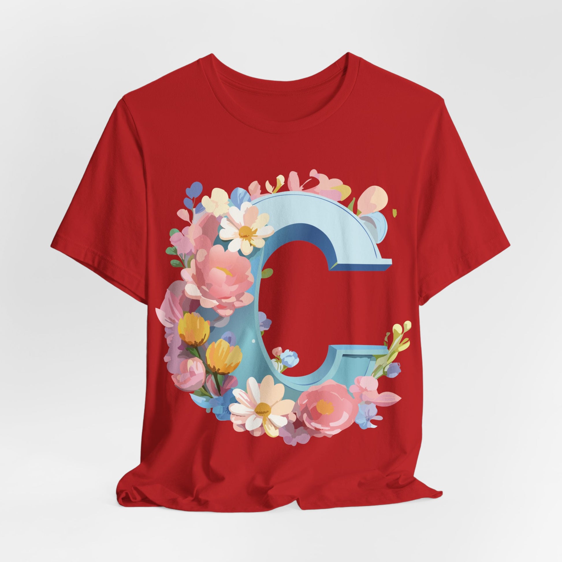 Natural Cotton Tee Shirt - Letters Collection - C Printify
