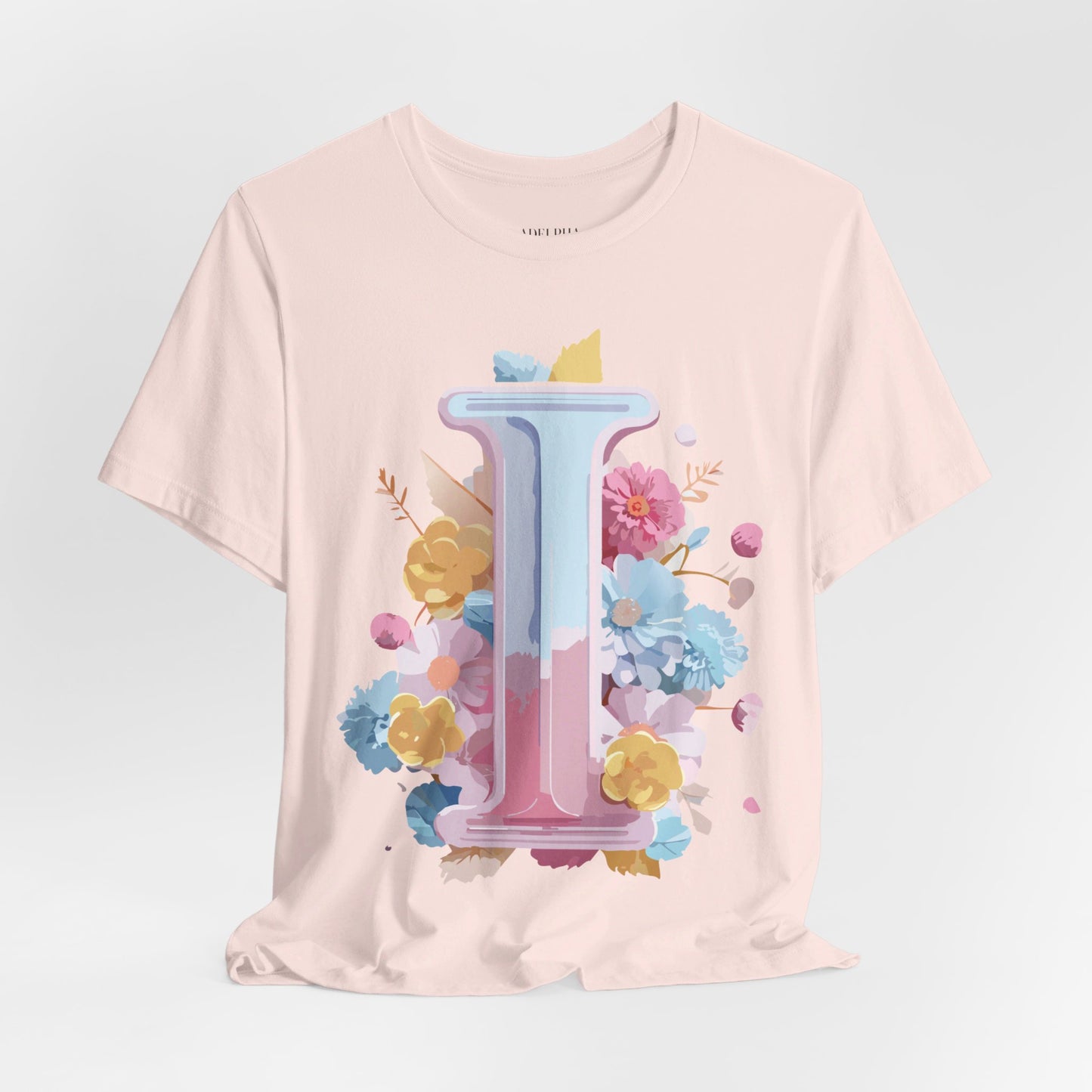 Natural Cotton Tee Shirt - Letters Collection - I Printify