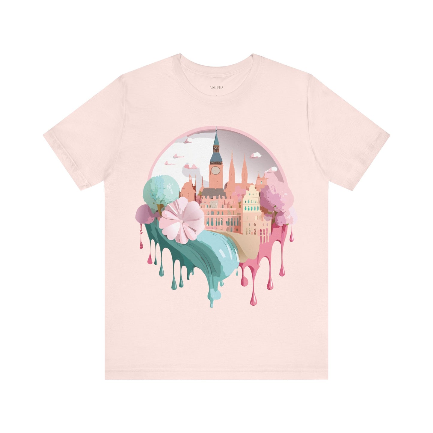 Natural Cotton Tee Shirt - Beautiful Places Collection - Prague Printify
