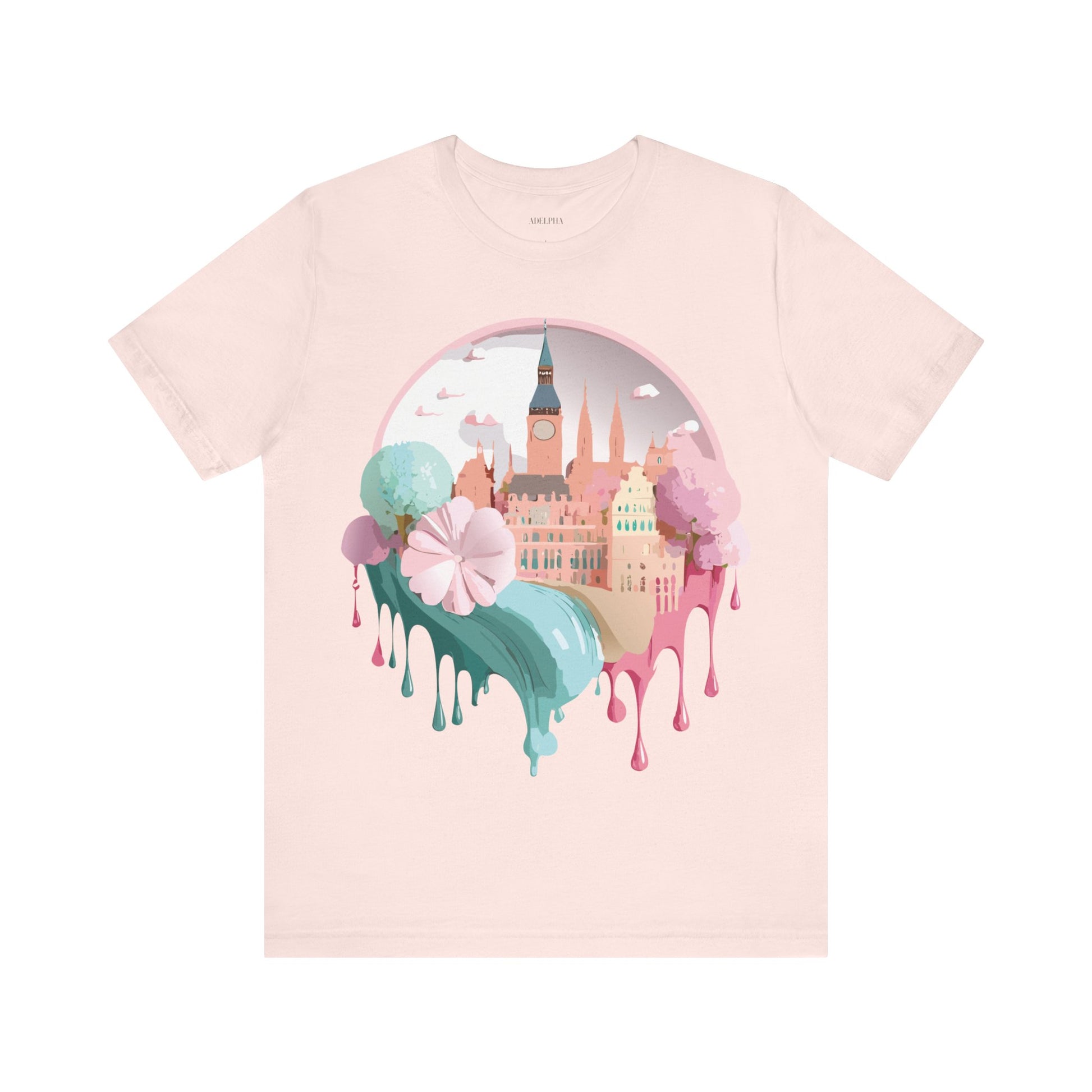Natural Cotton Tee Shirt - Beautiful Places Collection - Prague Printify