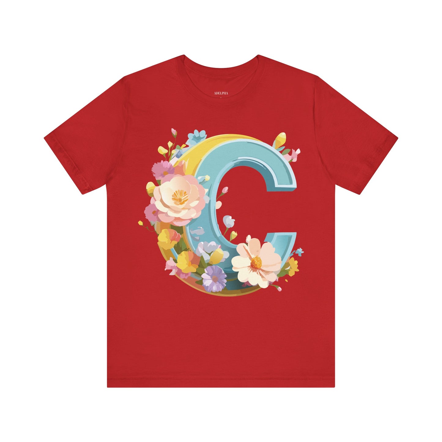 Natural Cotton Tee Shirt - Letters Collection - C Printify