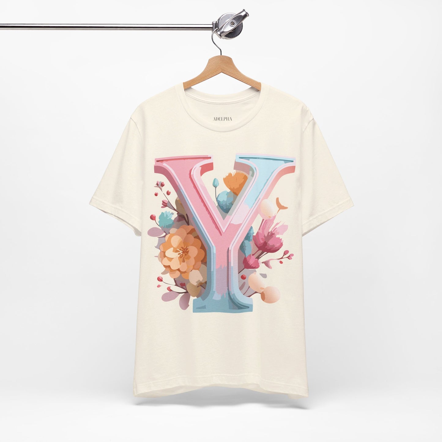 Natural Cotton Tee Shirt - Letters Collection - Y Printify