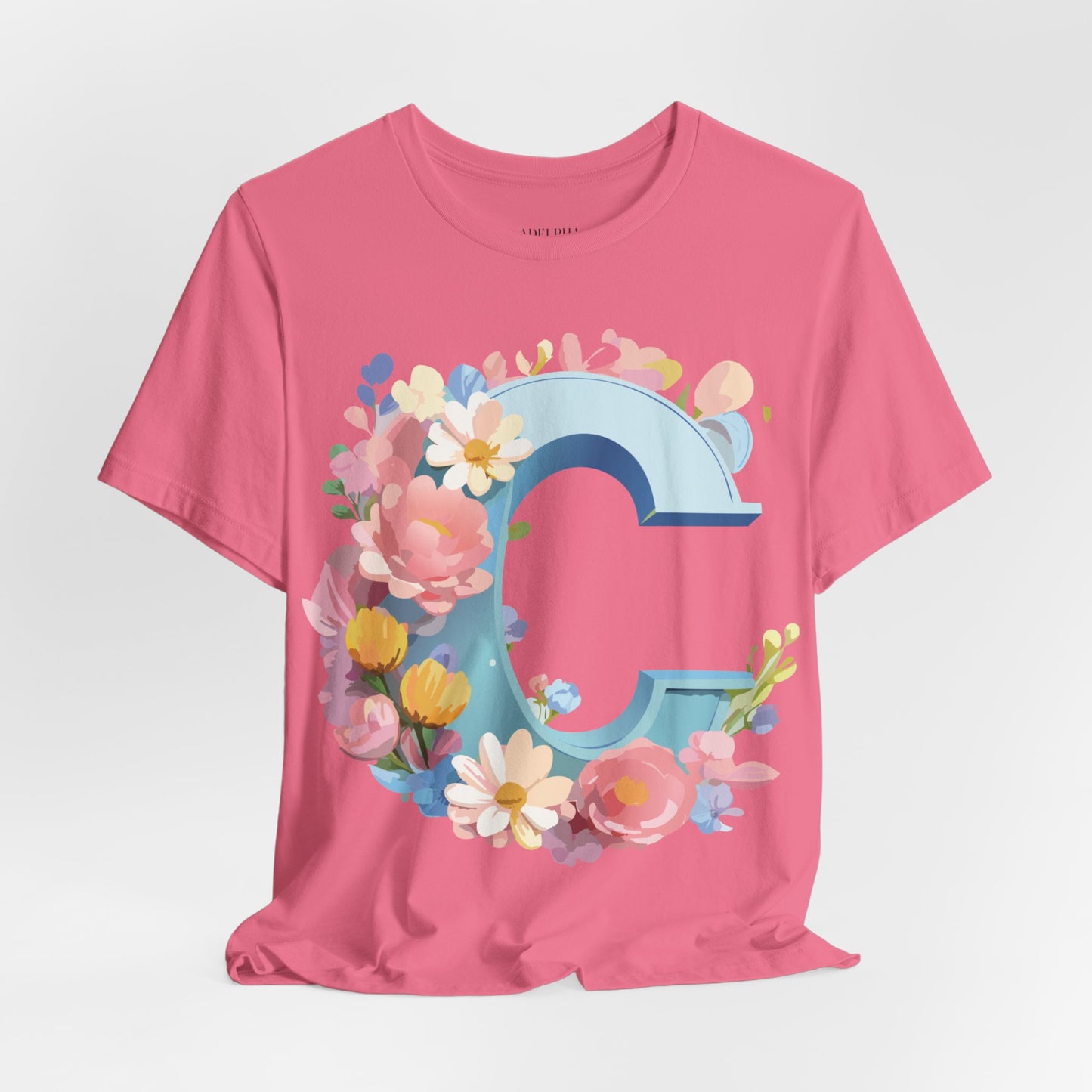 Natural Cotton Tee Shirt - Letters Collection - C Printify