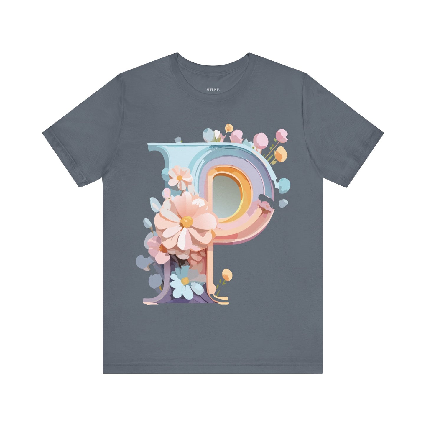 Natural Cotton Tee Shirt - Letters Collection - P Printify
