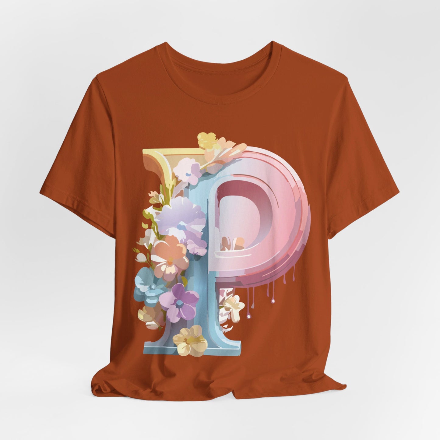 Natural Cotton Tee Shirt - Letters Collection - P Printify