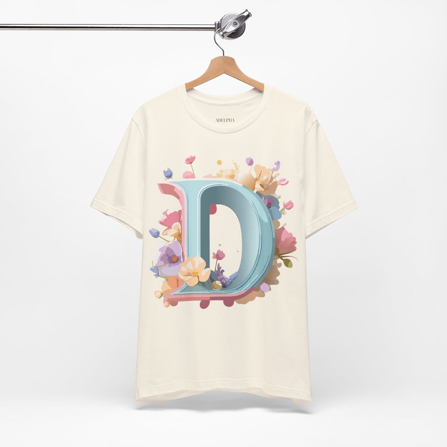 Natural Cotton Tee Shirt - Letters Collection - D Printify
