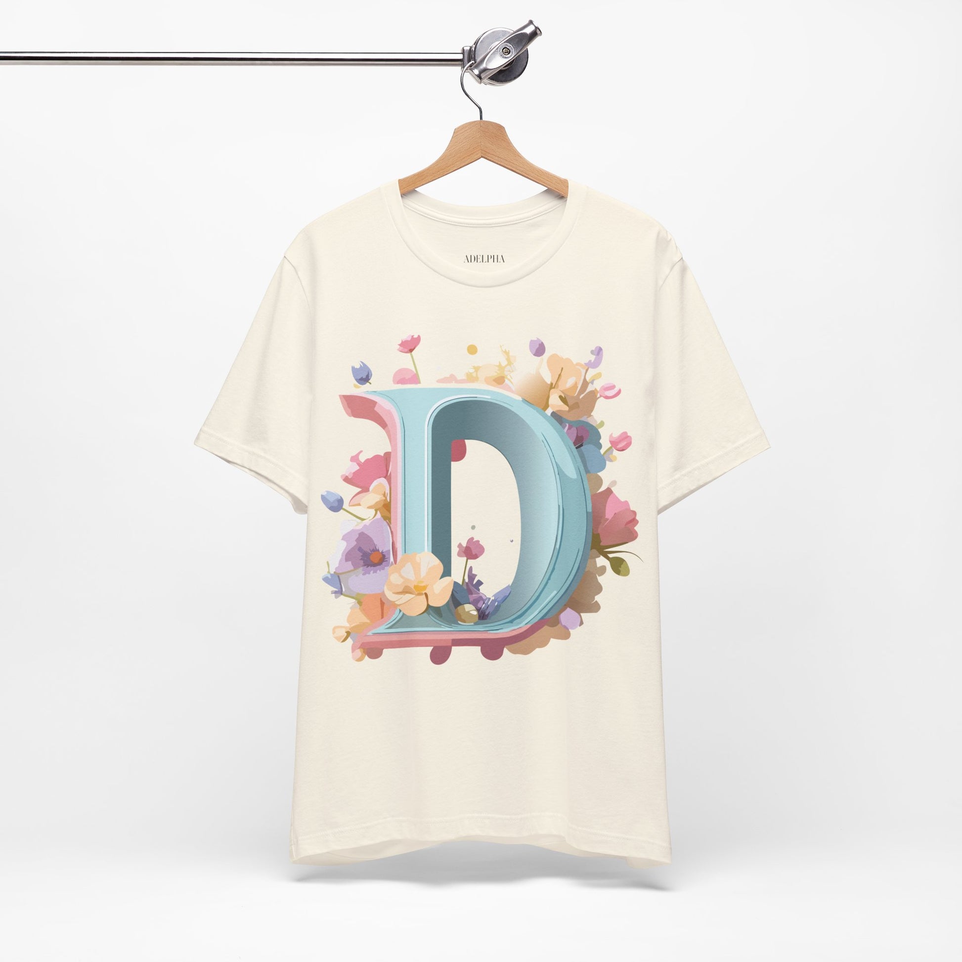 Natural Cotton Tee Shirt - Letters Collection - D Printify