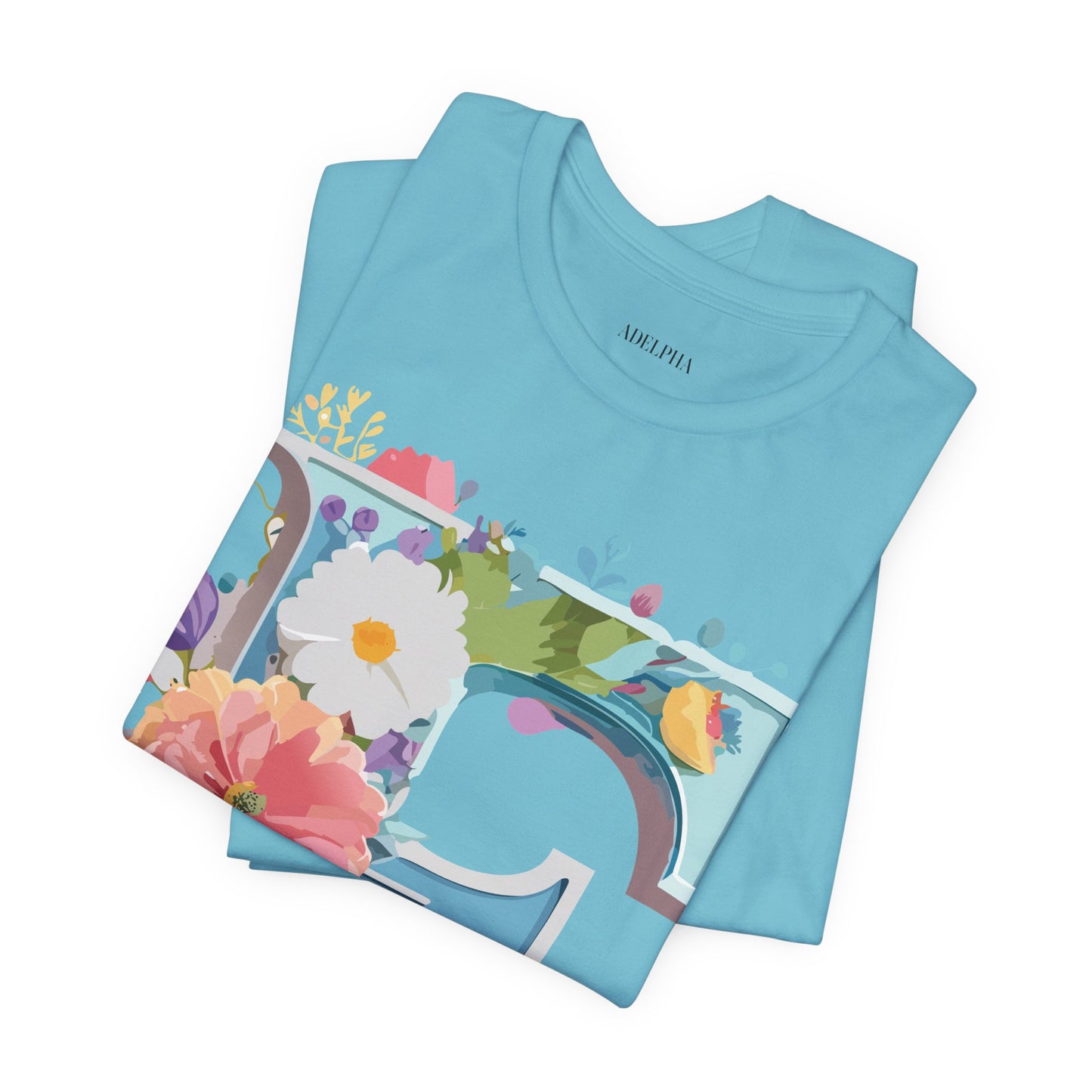 Natural Cotton Tee Shirt - Letters Collection - F Printify