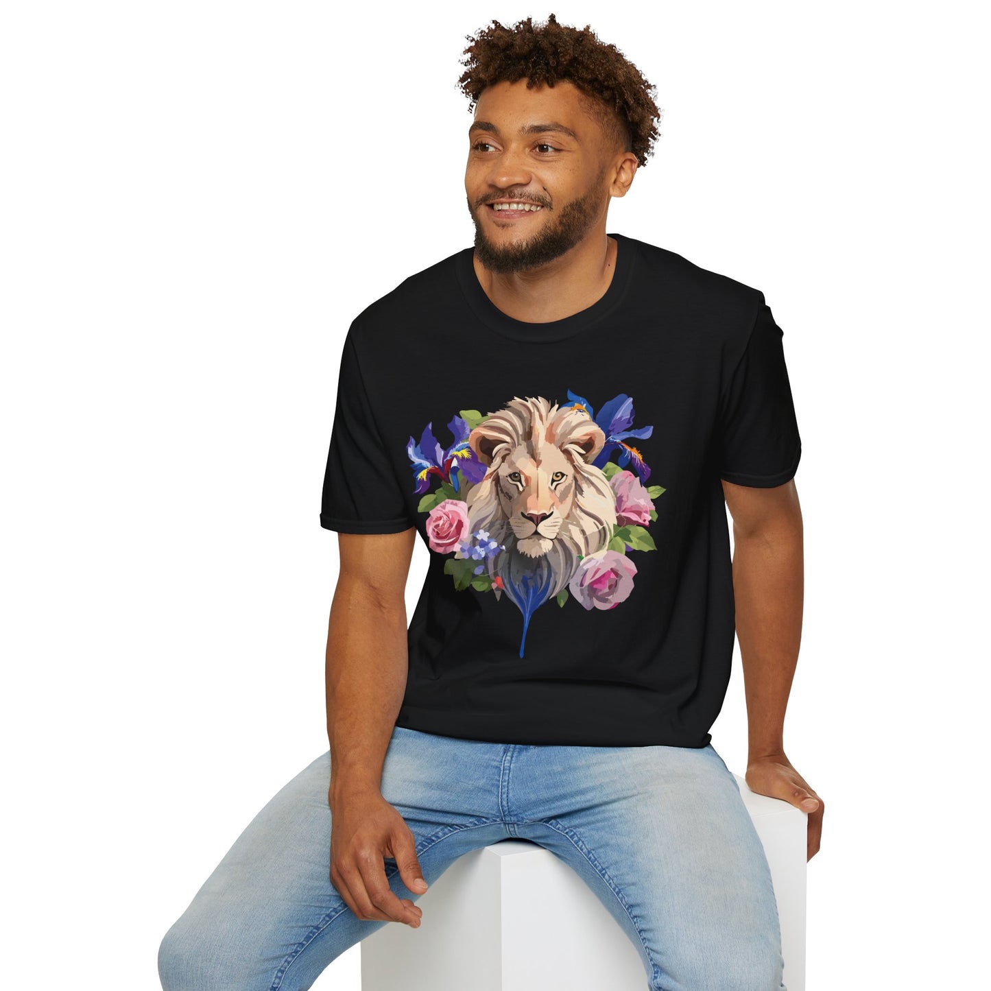 Lion Shirt, Shirt with Lion, Floral Lion Tee, Shirt with Animals