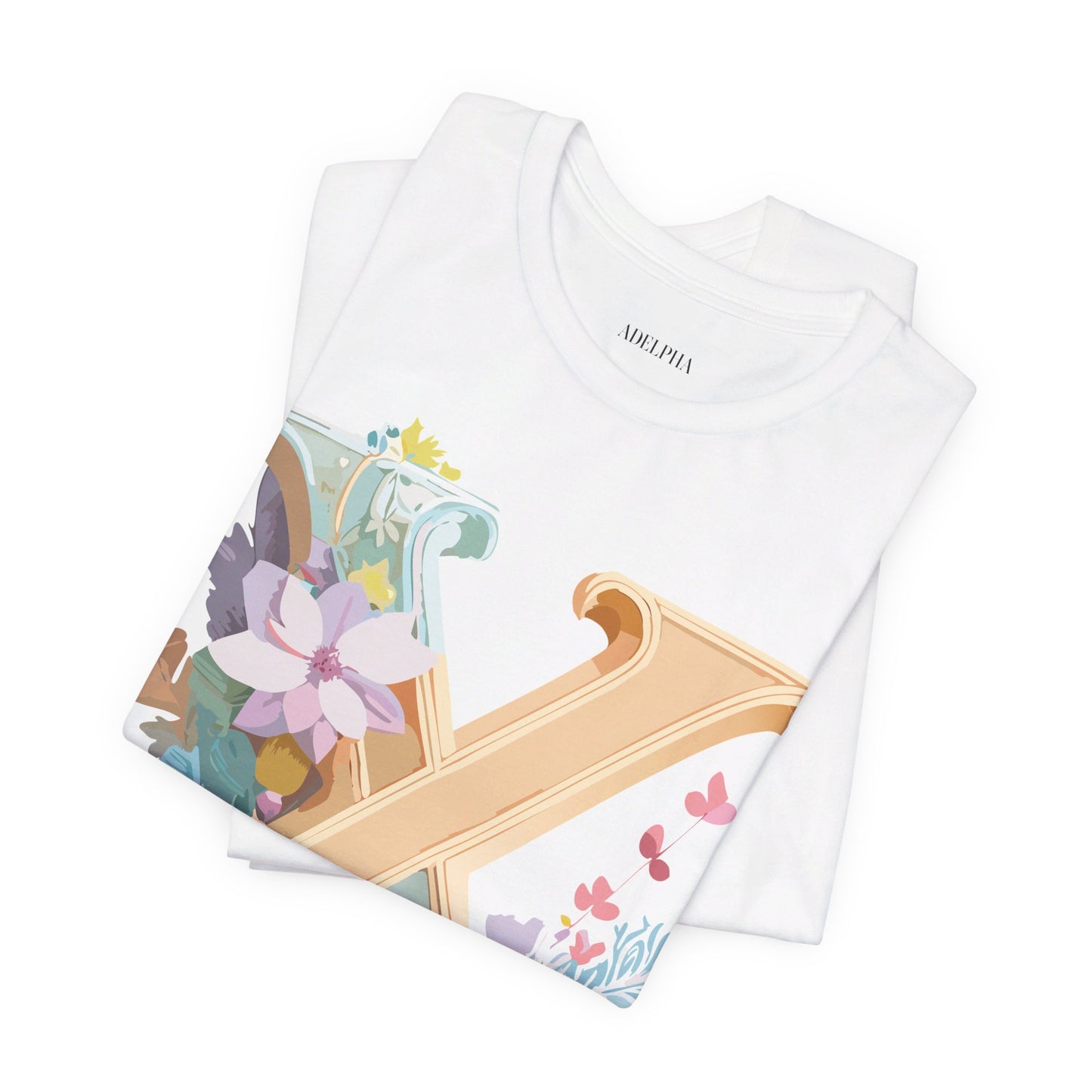 Natural Cotton Tee Shirt - Letters Collection - X Printify