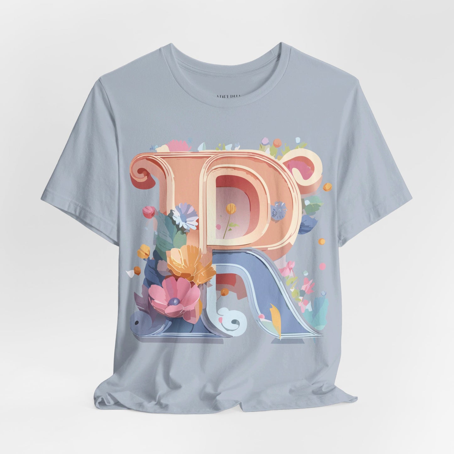 Natural Cotton Tee Shirt - Letters Collection - R Printify