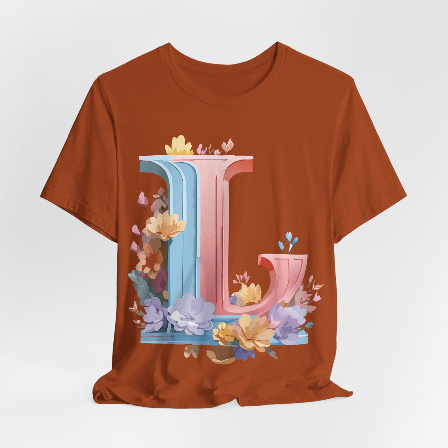 Natural Cotton Tee Shirt - Letters Collection - L Printify