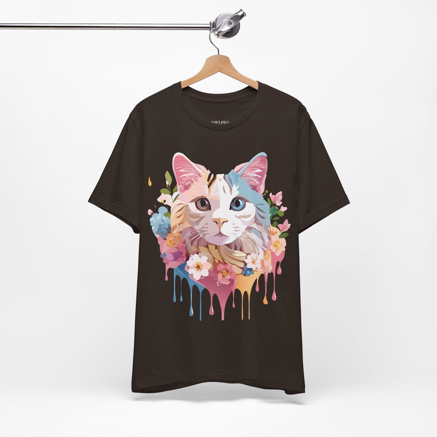 Natural Cotton Tee Shirt with Cat Printify