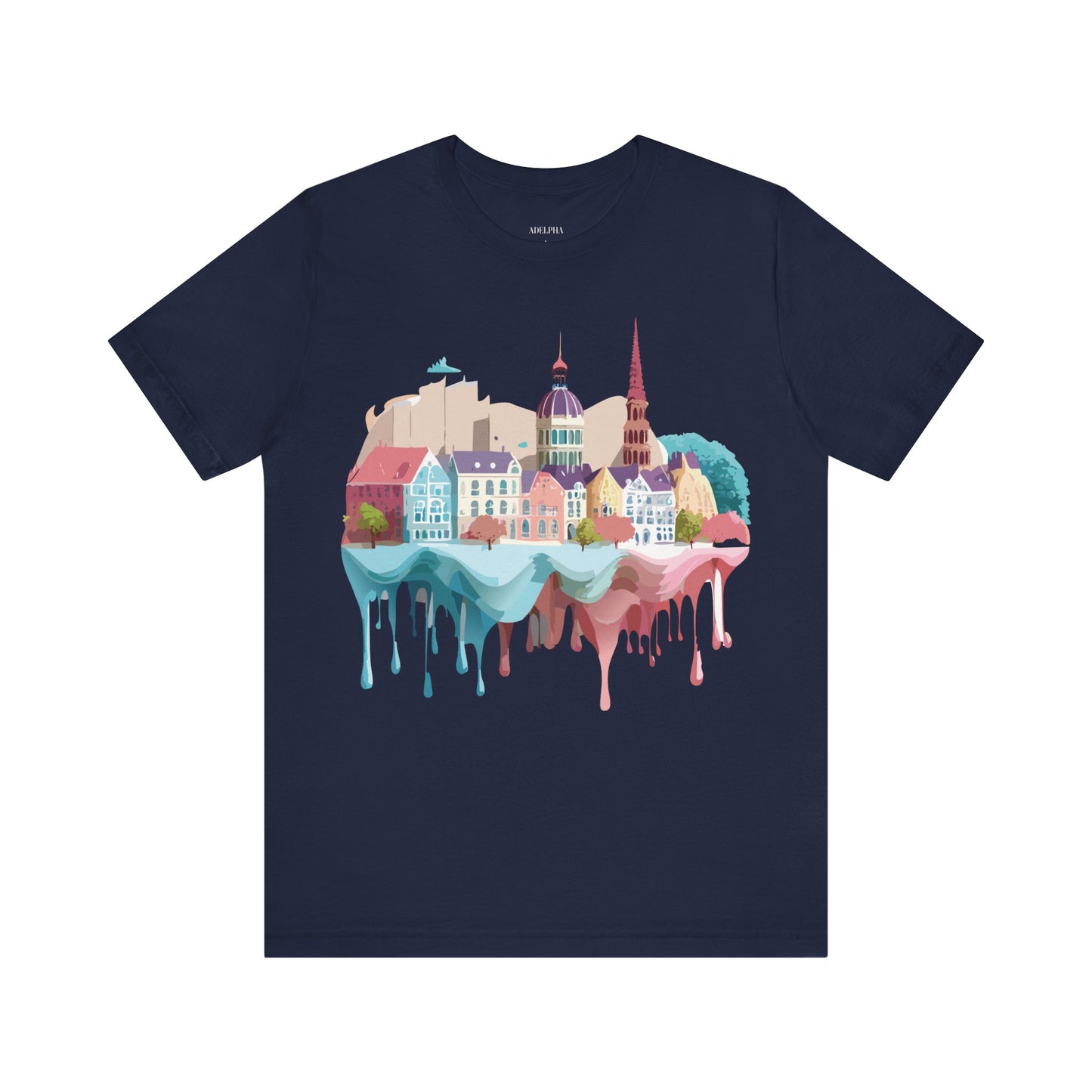 Natural Cotton Tee Shirt - Beautiful Places Collection - Warnemünde and Rostock - Germany Printify