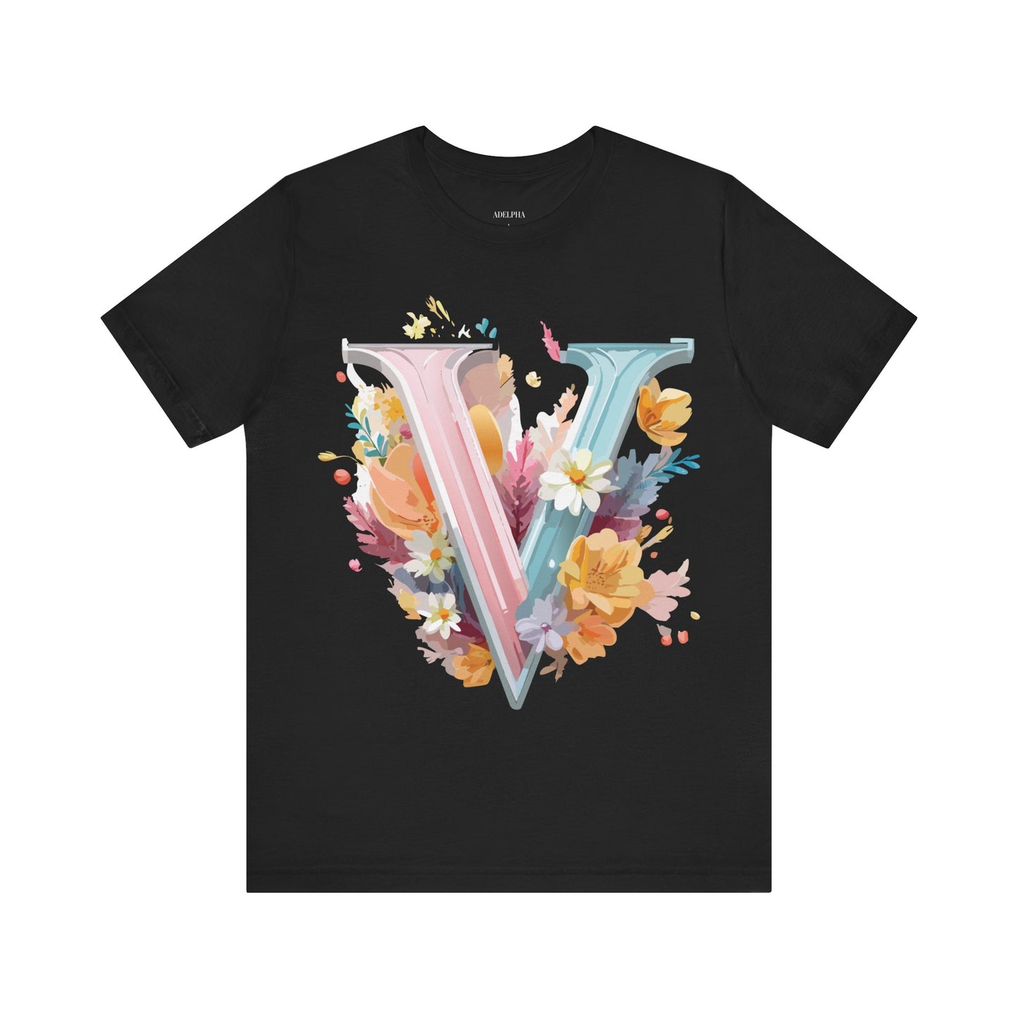 Natural Cotton Tee Shirt - Letters Collection - V Printify