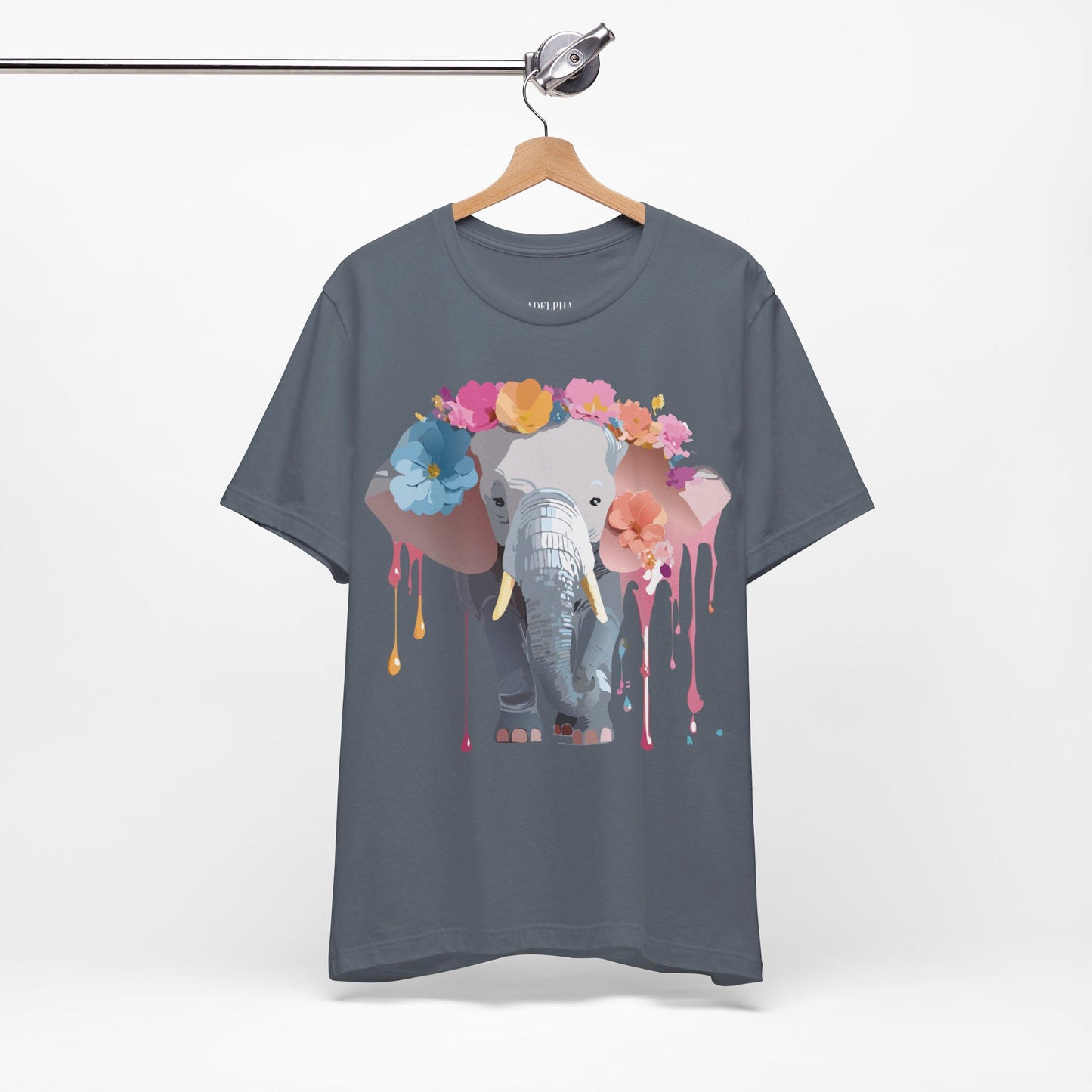 Natural Cotton Tee Shirt with Elephant Printify