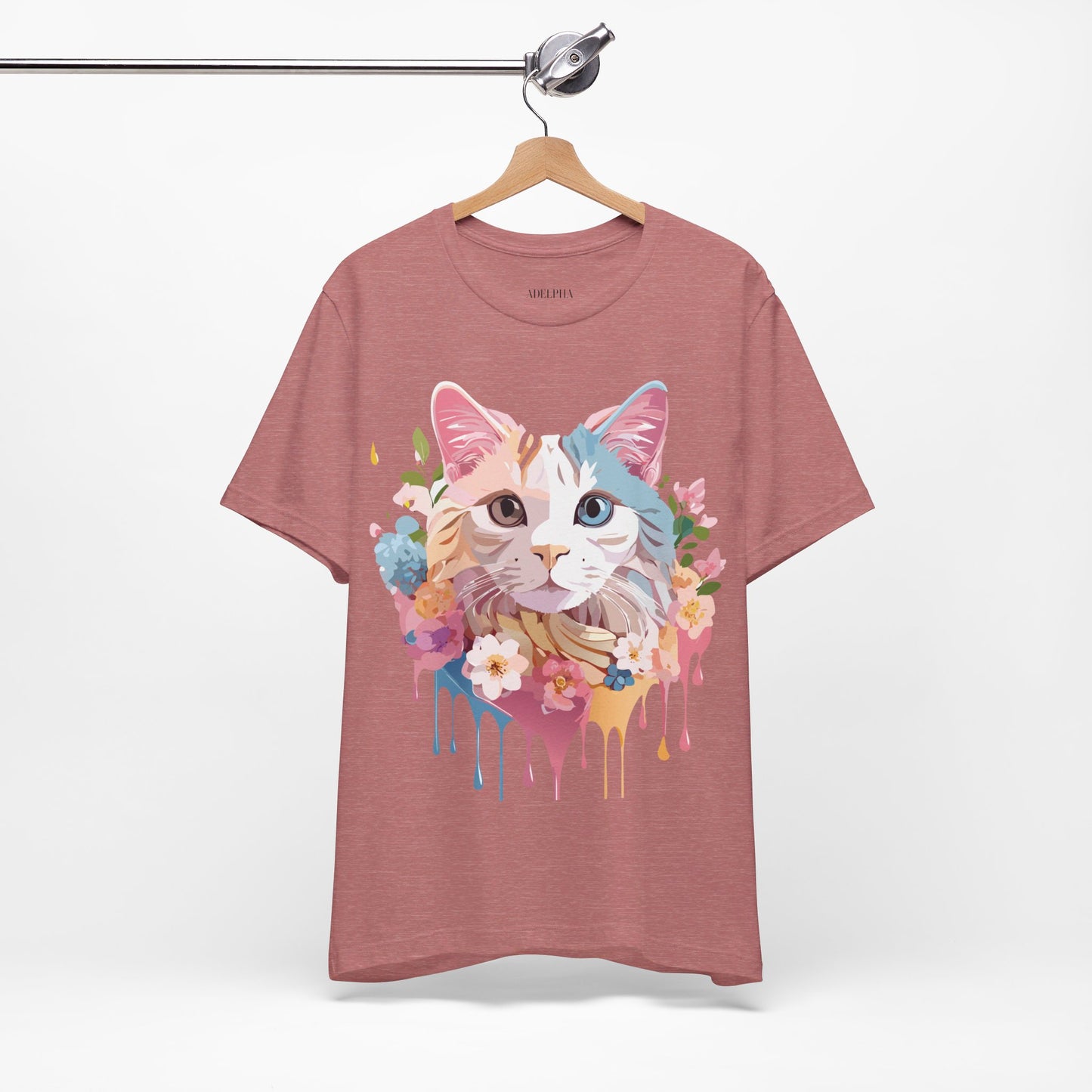 Natural Cotton Tee Shirt with Cat Printify