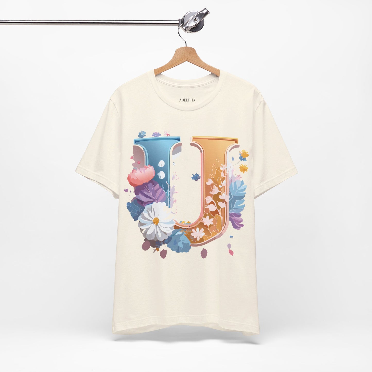 Natural Cotton Tee Shirt - Letters Collection - U Printify