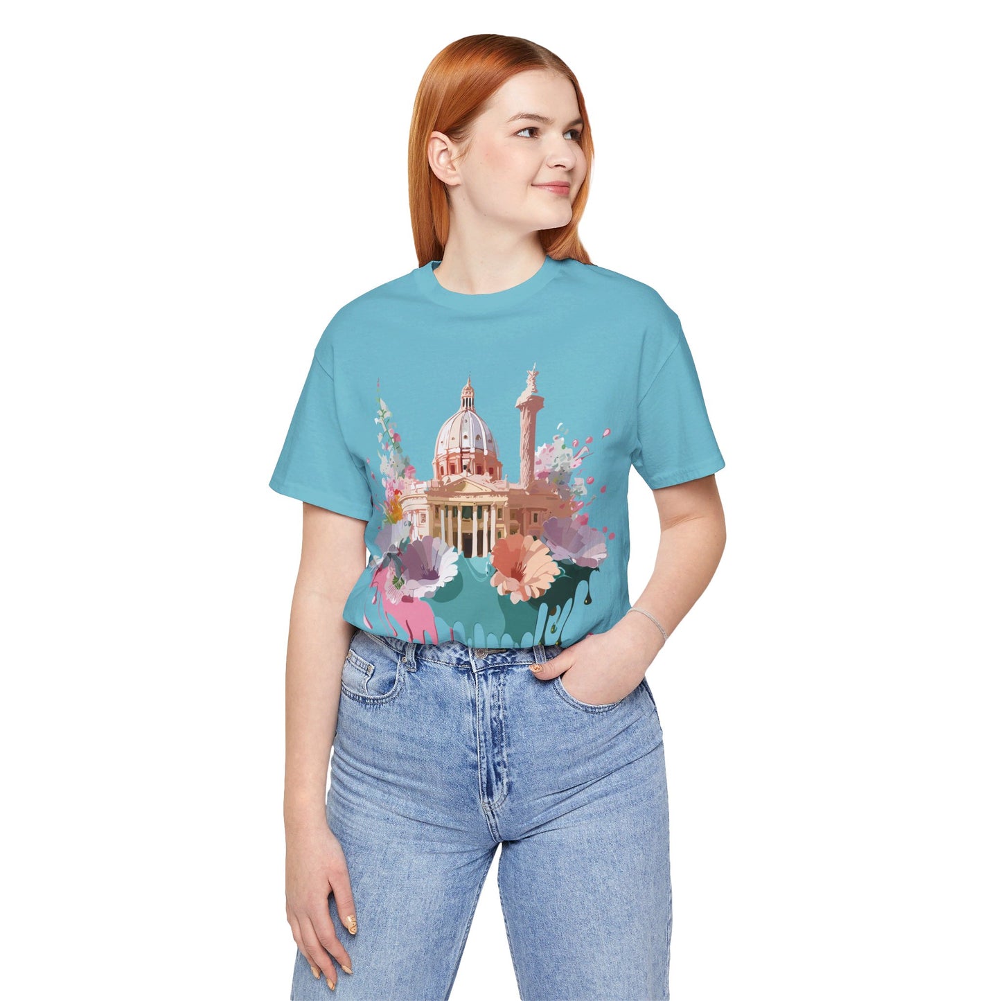 Natural Cotton Tee Shirt - Beautiful Places Collection - Rome Printify