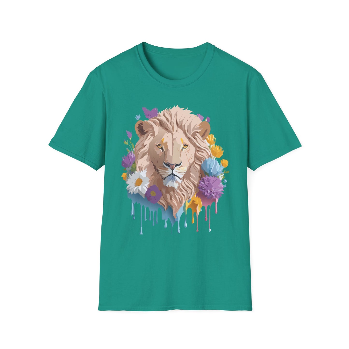 Lion Shirt, Shirt with Lion, Floral Lion Tee, Shirt with Animals
