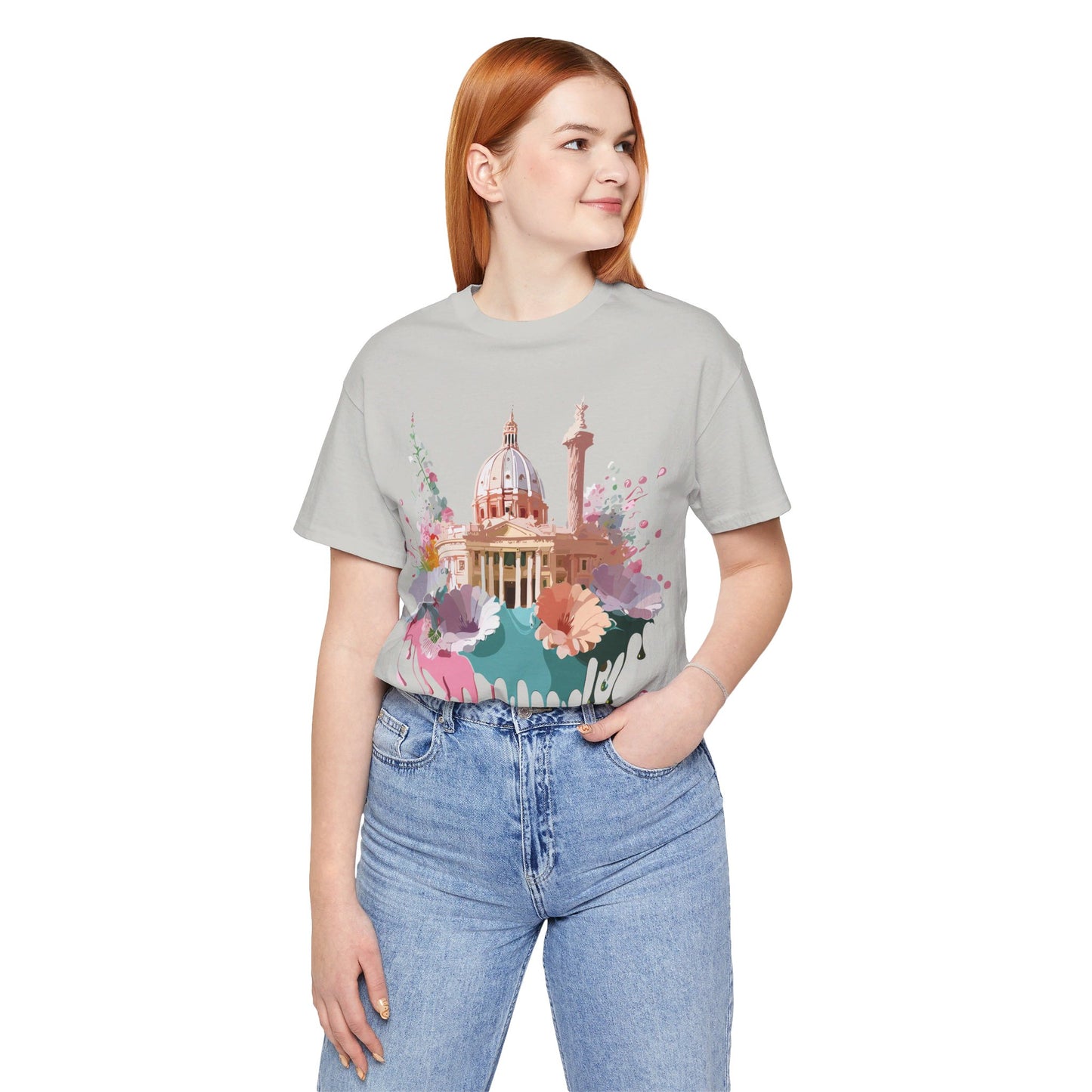 Natural Cotton Tee Shirt - Beautiful Places Collection - Rome Printify