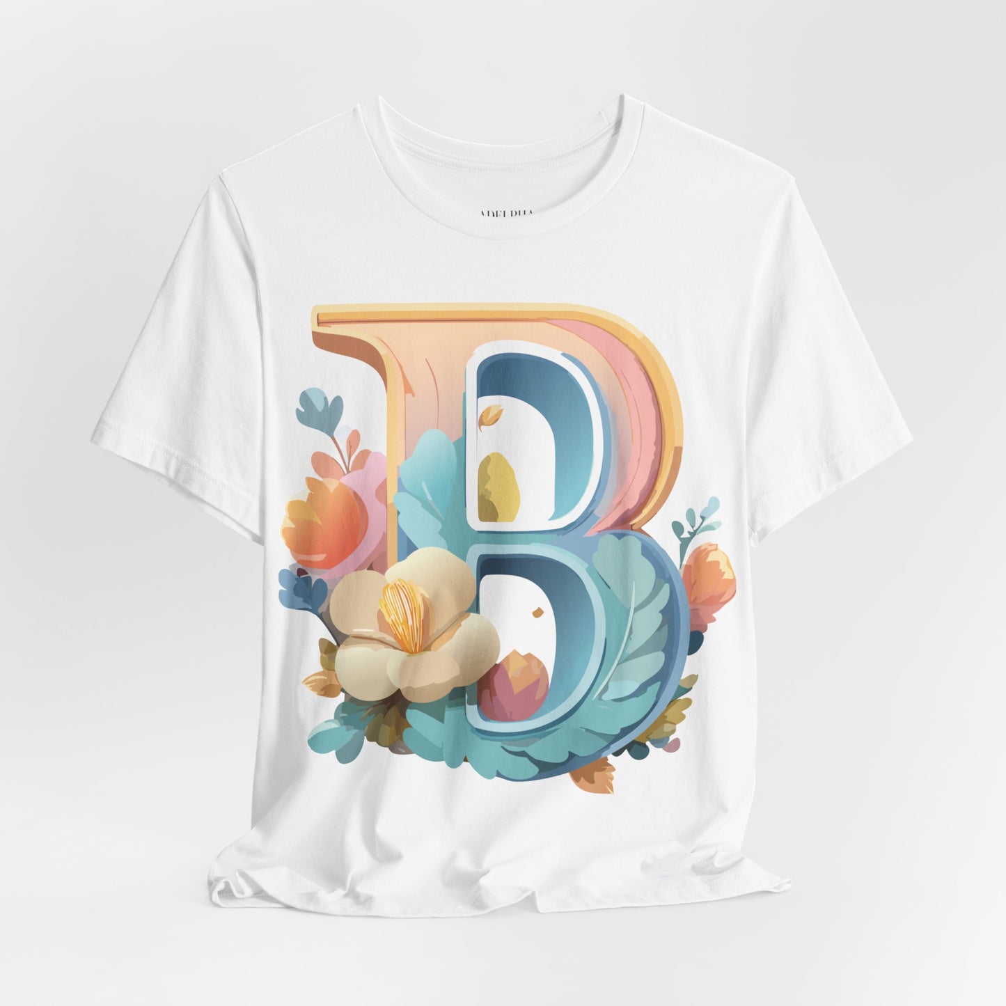 Natural Cotton Tee Shirt - Letters Collection - B Printify
