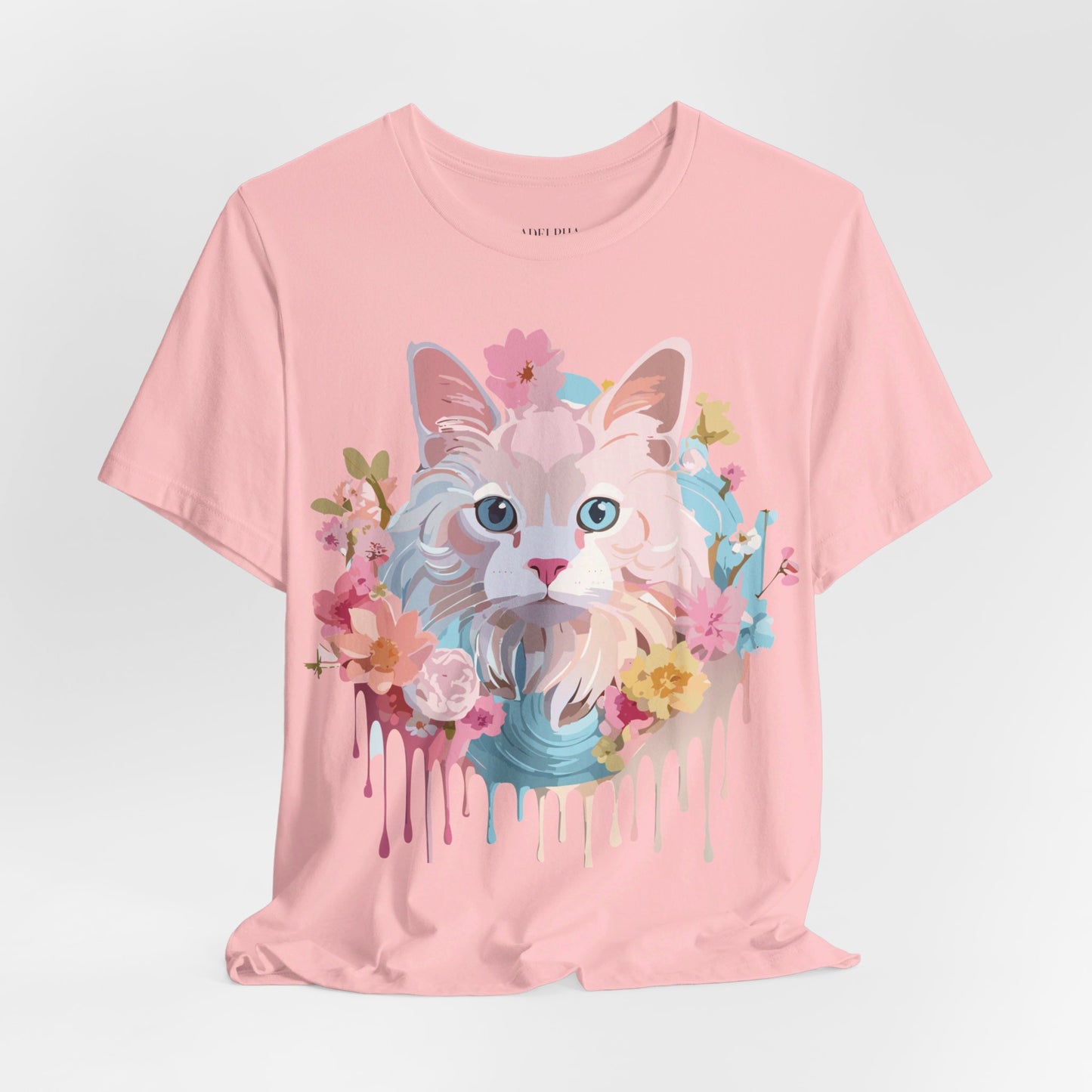 Natural Cotton Tee Shirt with Cat Printify
