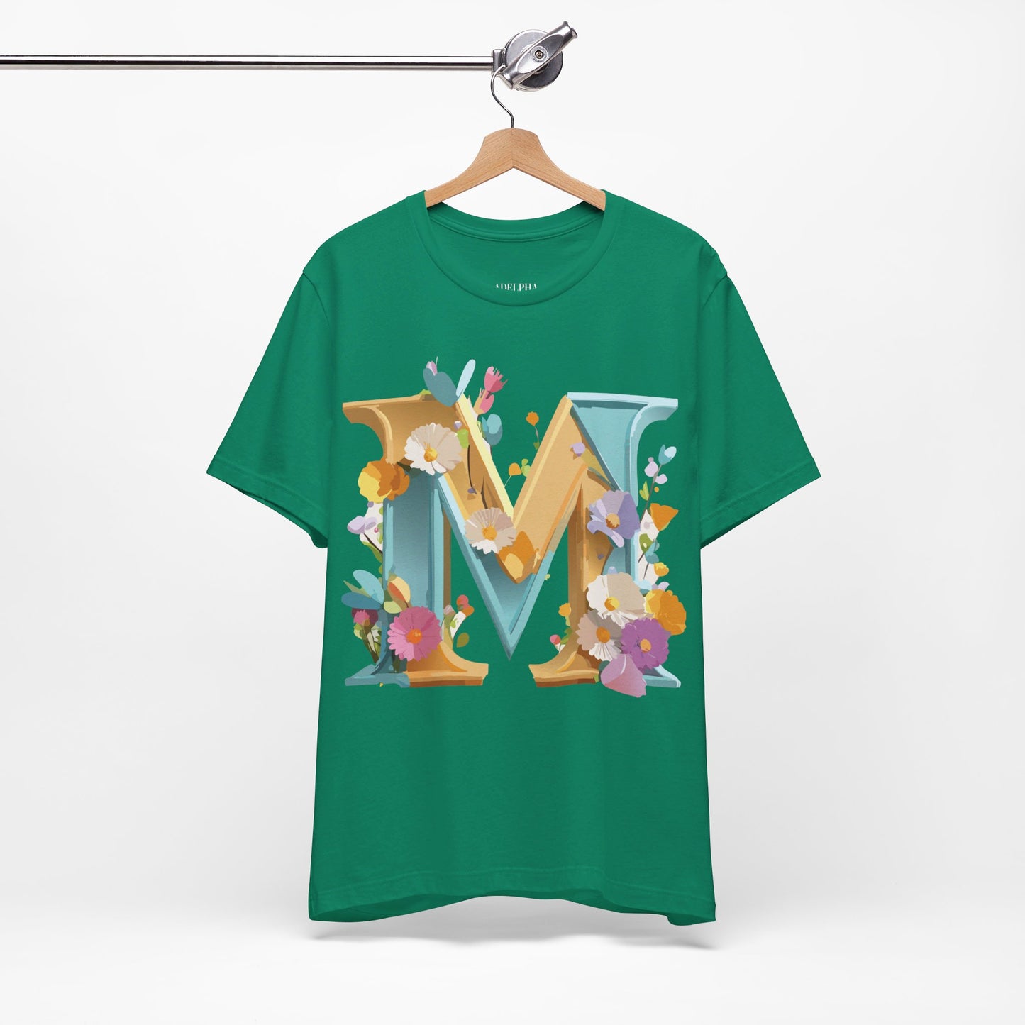 Natural Cotton Tee Shirt - Letters Collection - M Printify