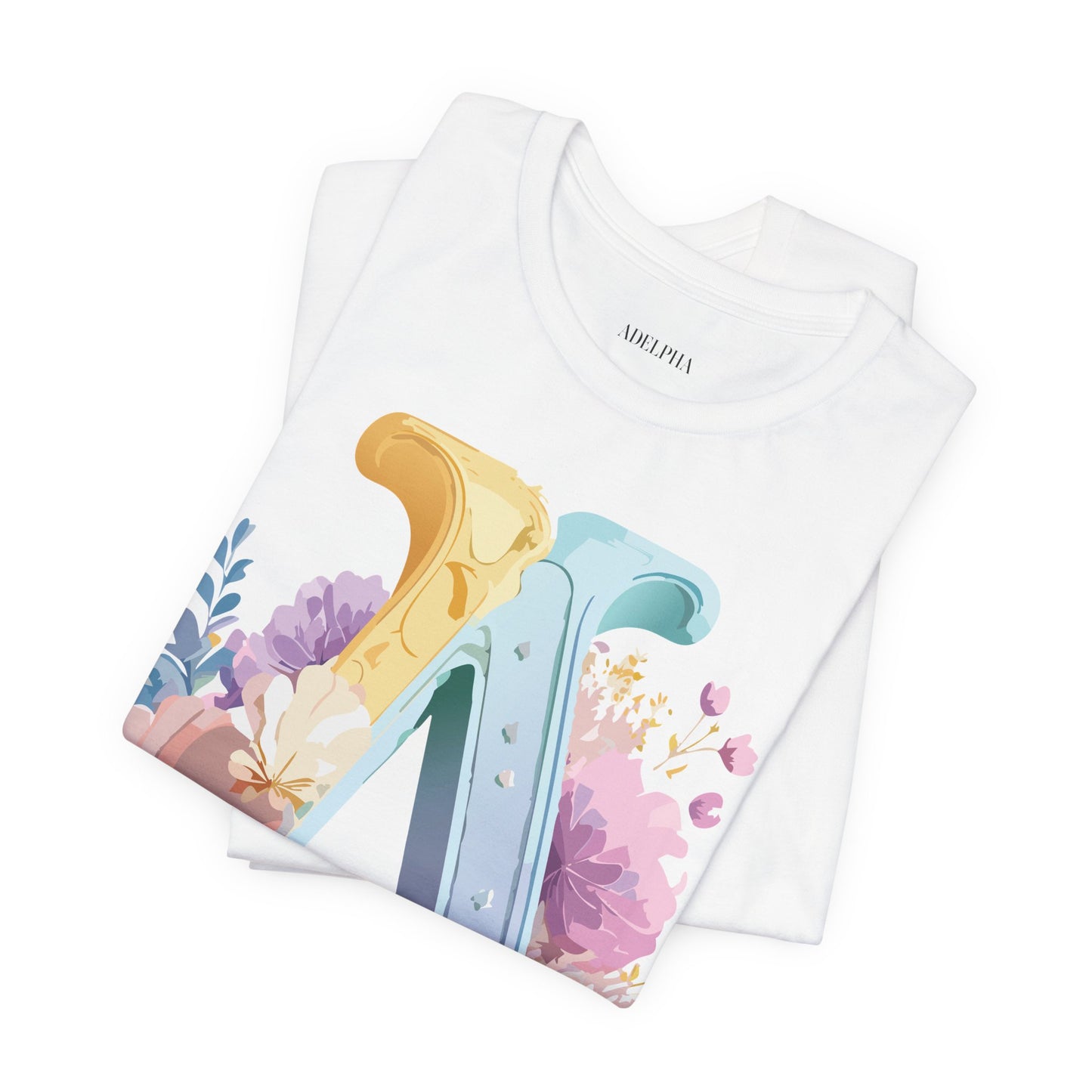 Natural Cotton Tee Shirt - Letters Collection - A Printify