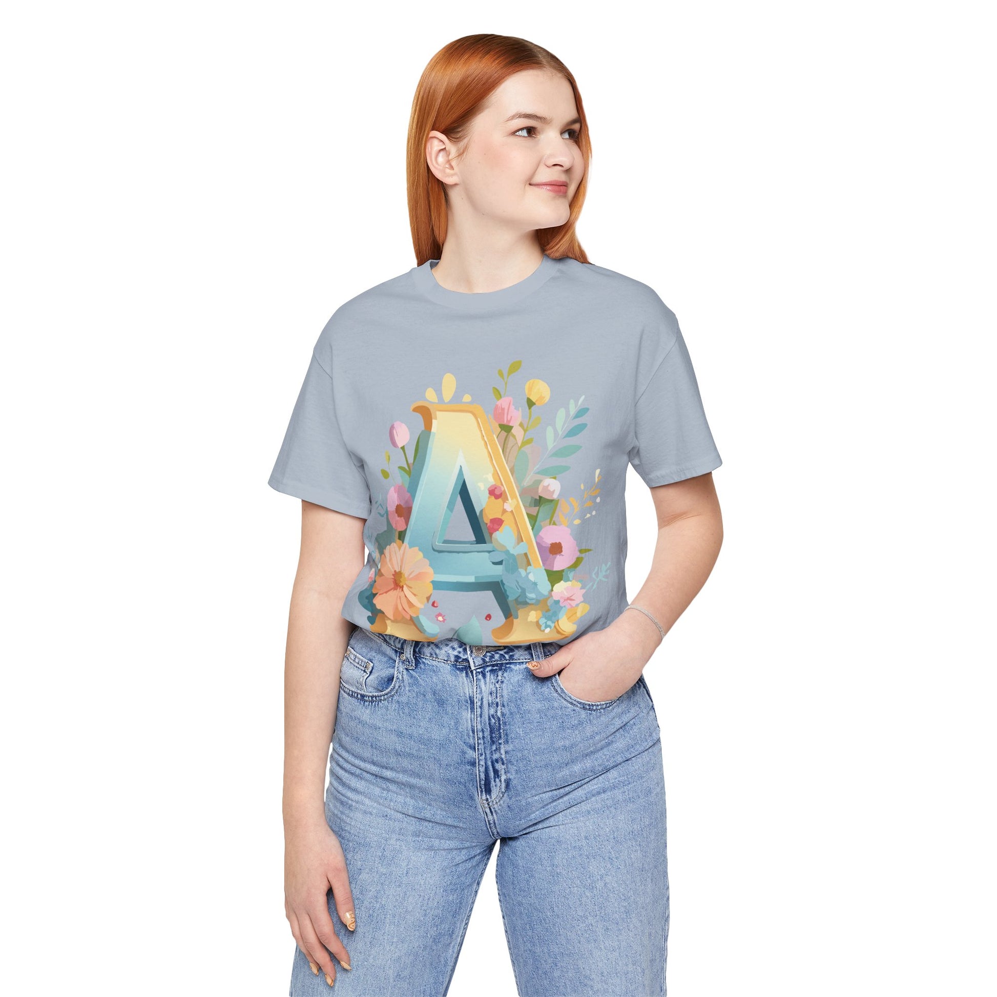 Natural Cotton Tee Shirt - Letters Collection - A Printify