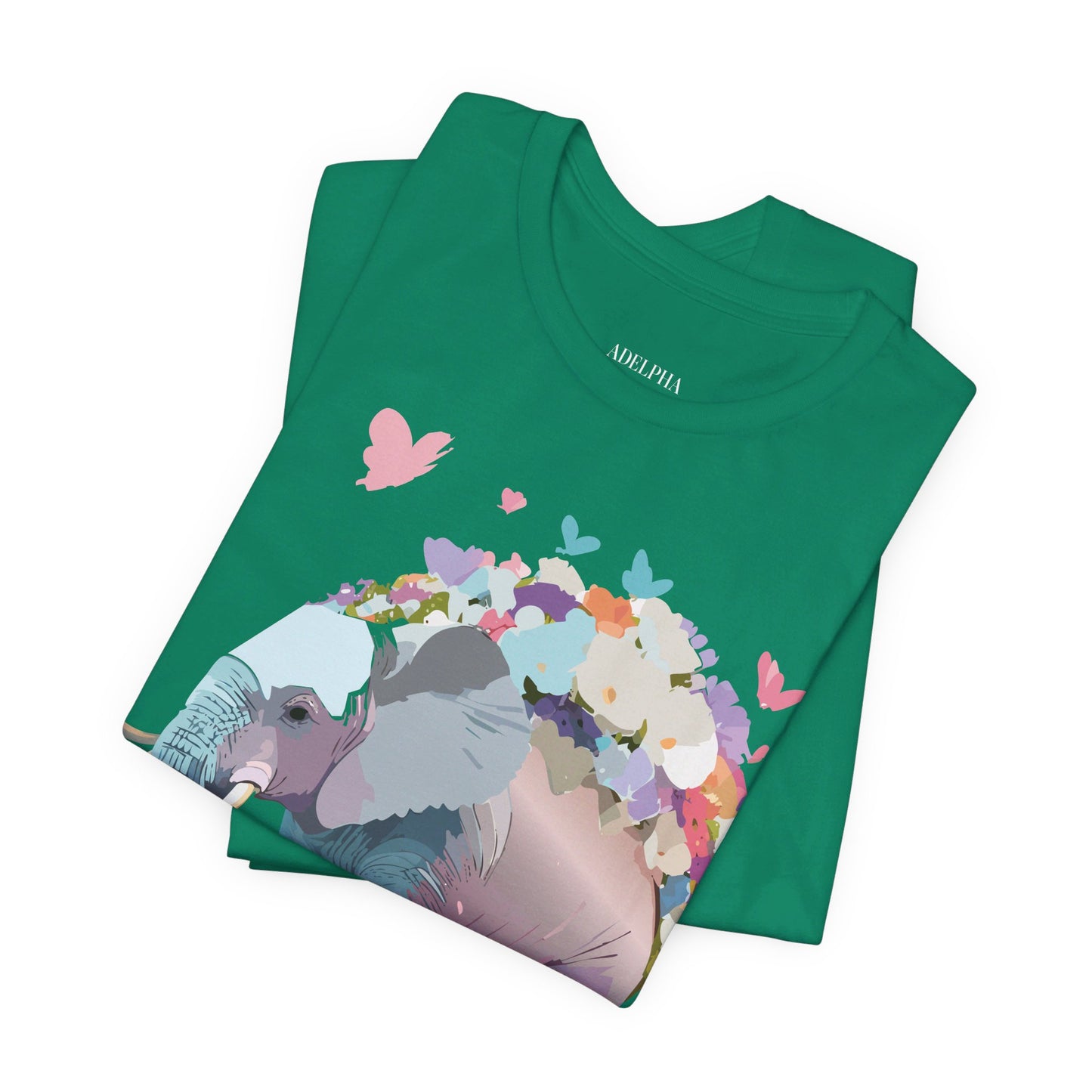 Natural Cotton Tee Shirt with Elephant Printify
