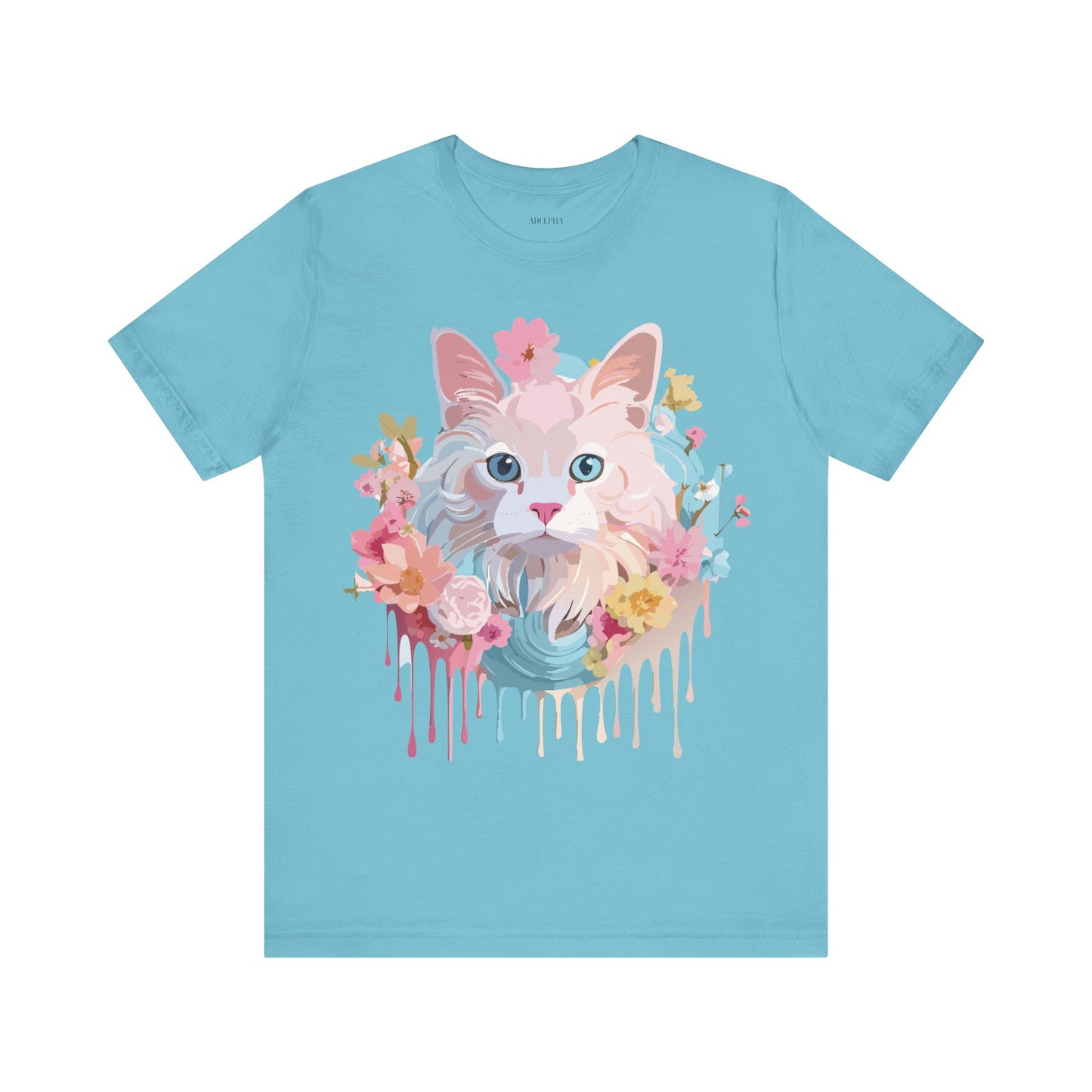 Natural Cotton Tee Shirt with Cat Printify