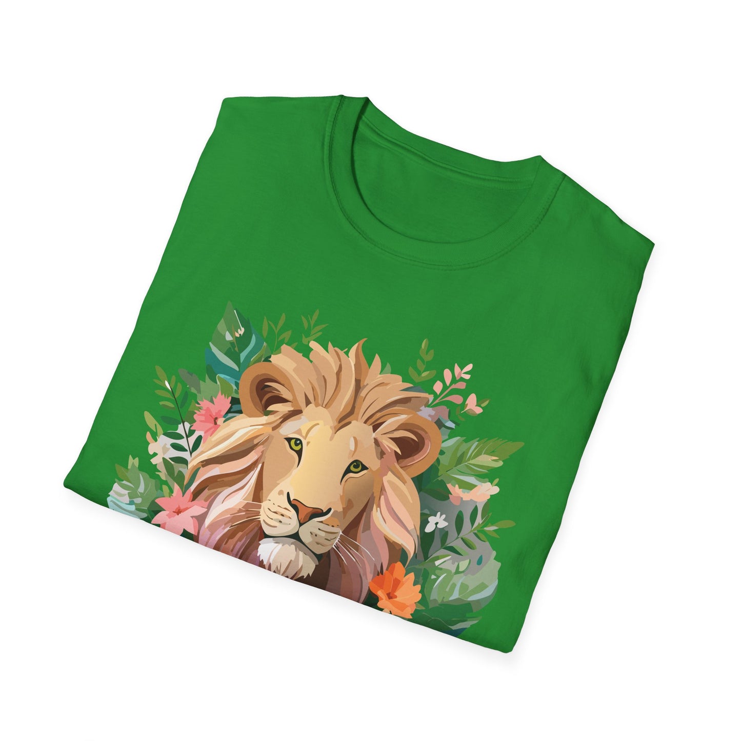 Lion Shirt, Shirt with Lion, Floral Lion Tee, Shirt with Animals