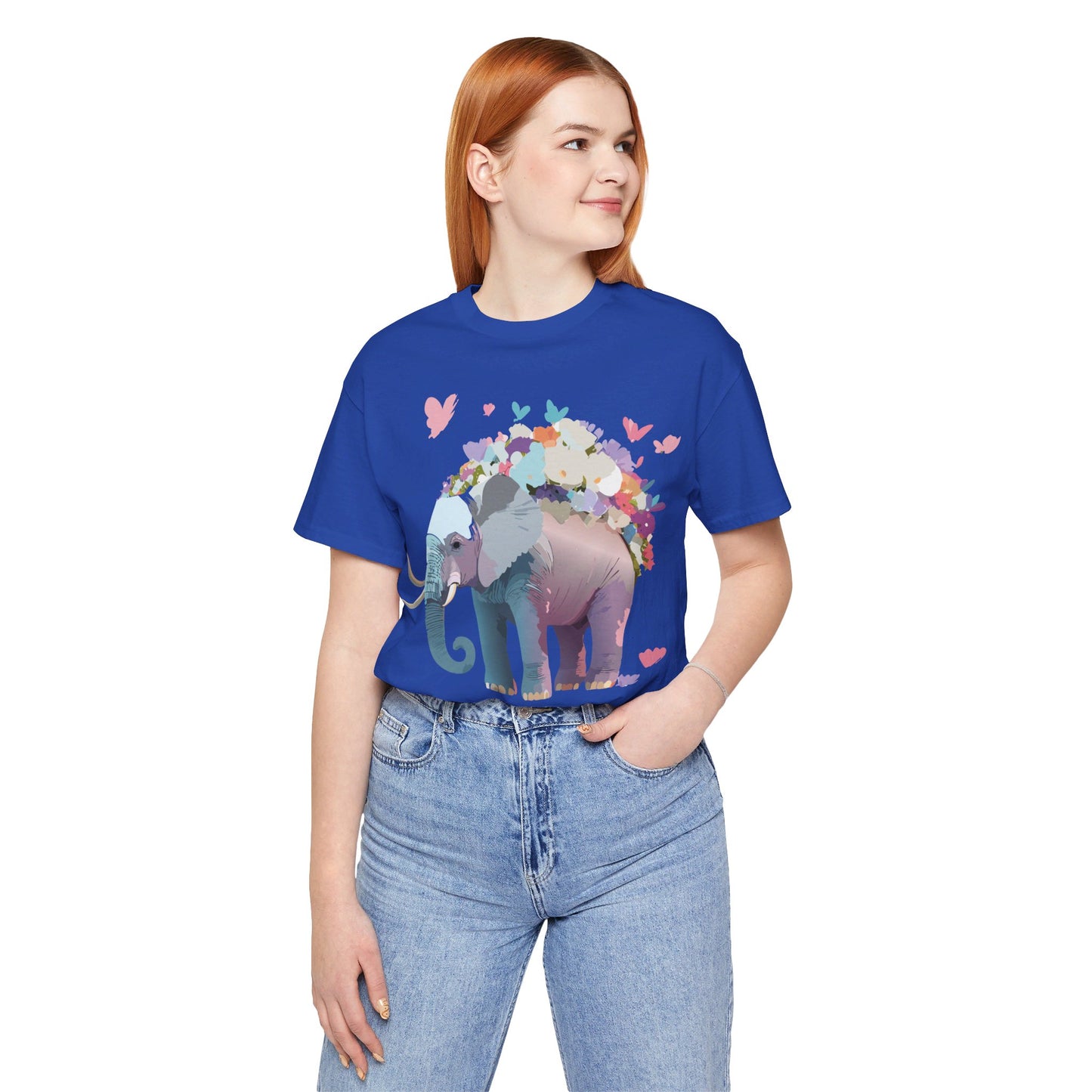 Natural Cotton Tee Shirt with Elephant Printify