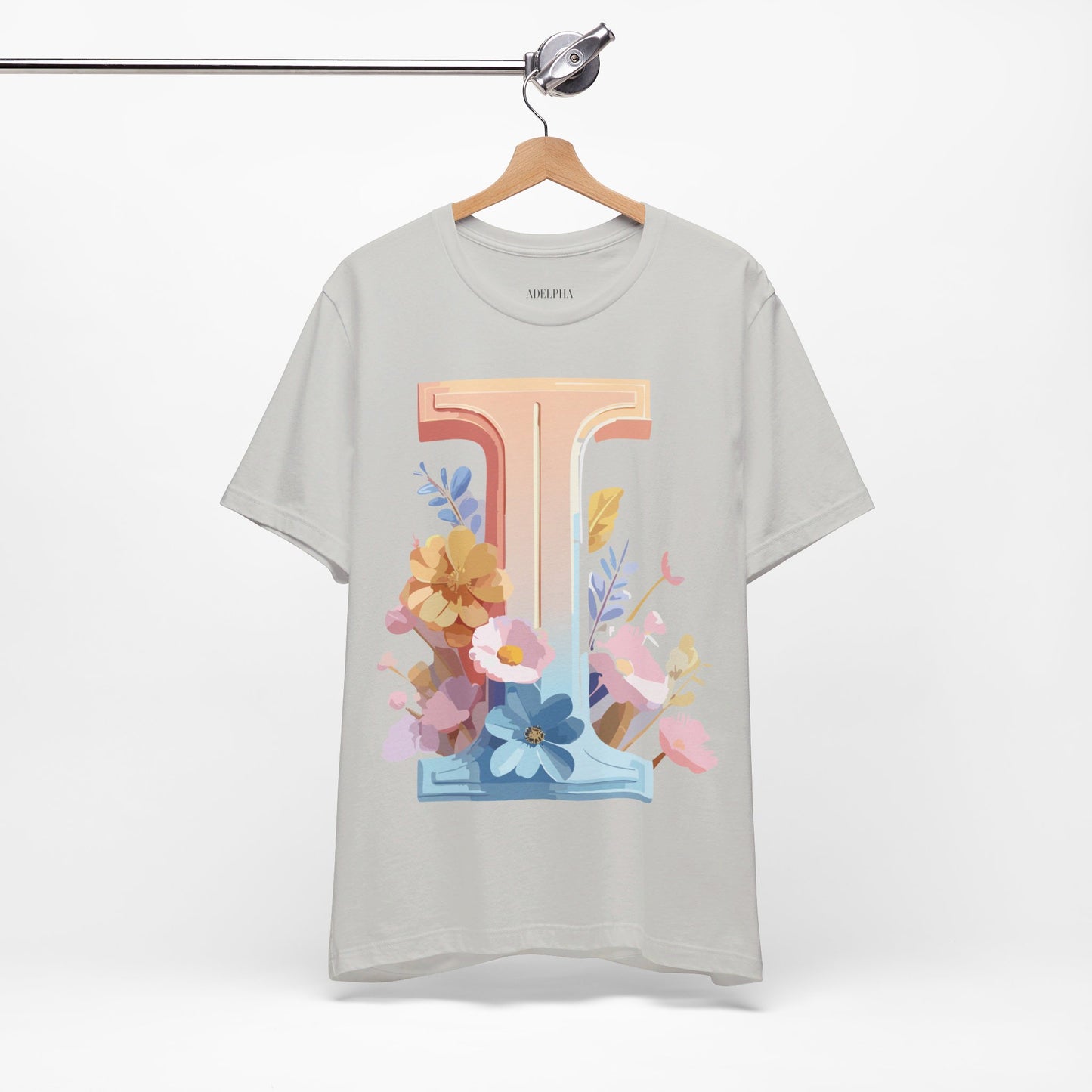 Natural Cotton Tee Shirt - Letters Collection - I Printify