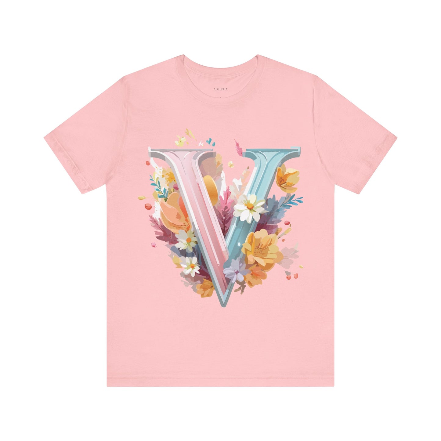 Natural Cotton Tee Shirt - Letters Collection - V Printify